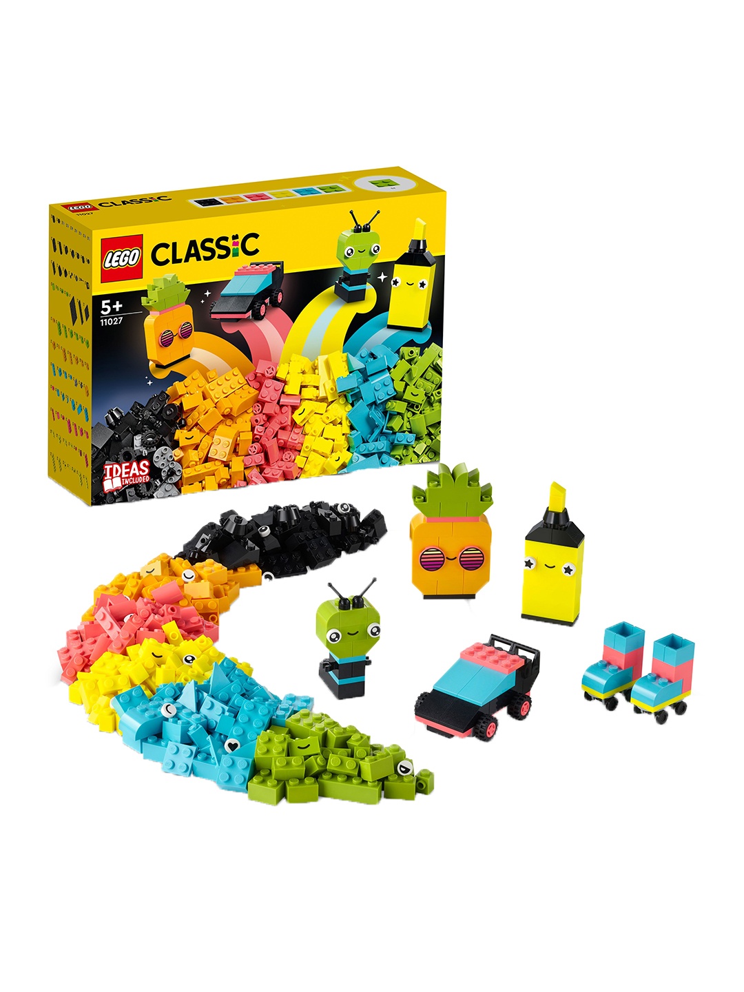 

LEGO Set Of 333 Classic Creative Neon Fun 11027 Building Kit Construction Toy, Yellow