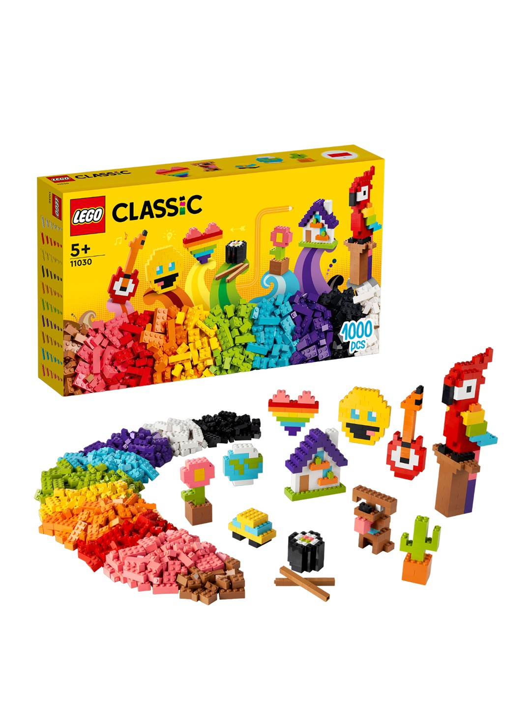 

LEGO Set Of 1000 Classic Lots Of Bricks 11030 Building Kit Construction Toys, Yellow