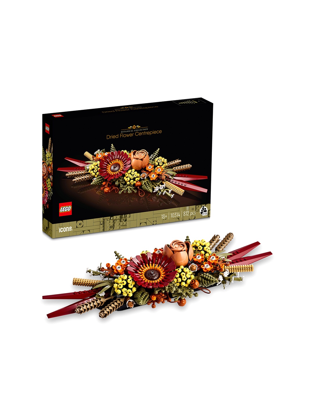 

LEGO Set Of 812 Icons Dried Flower Centrepiece Building Kit, Red
