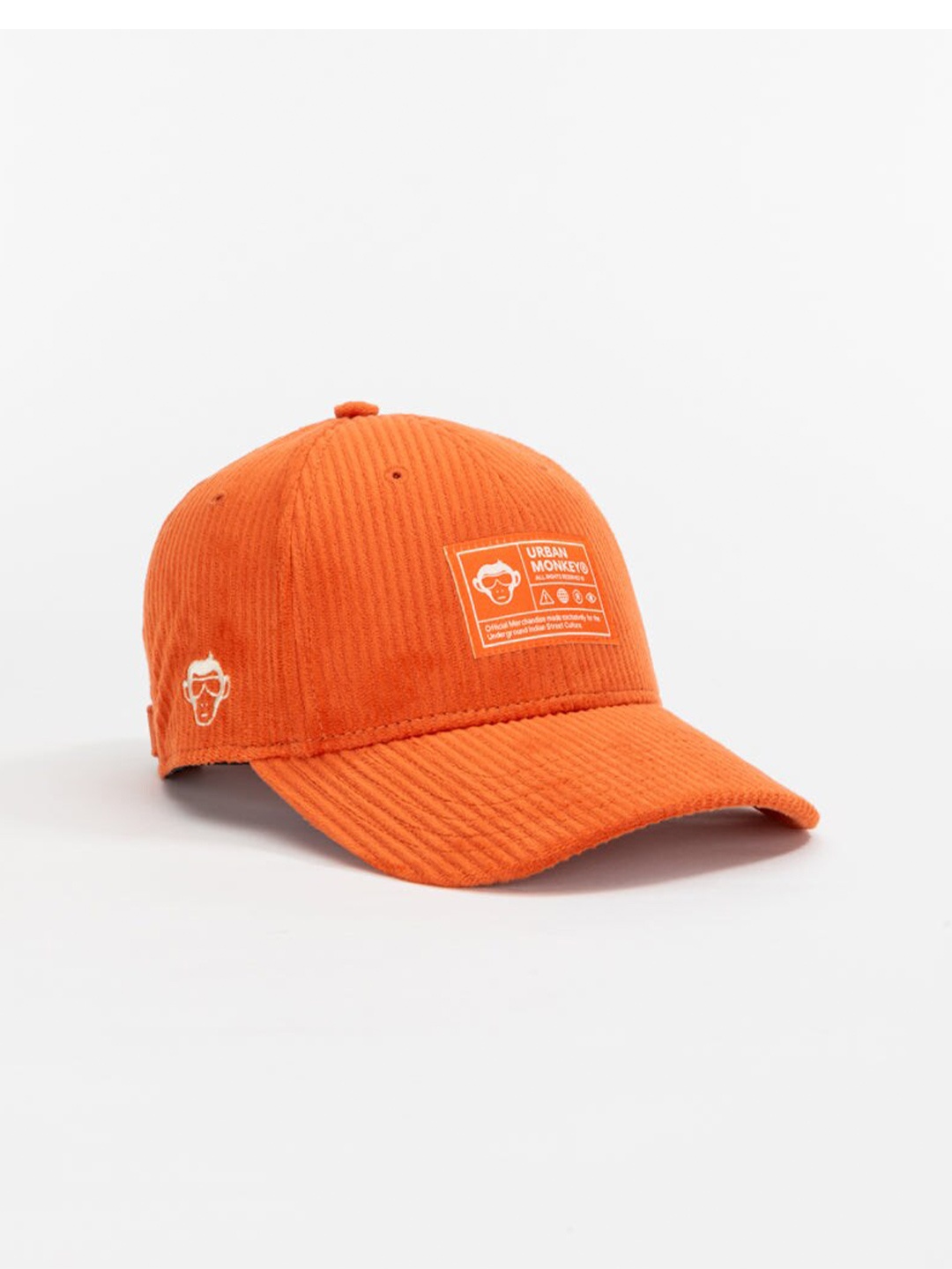 

Urban Monkey Unisex Printed Corduroy Weave Cotton Baseball Cap, Orange
