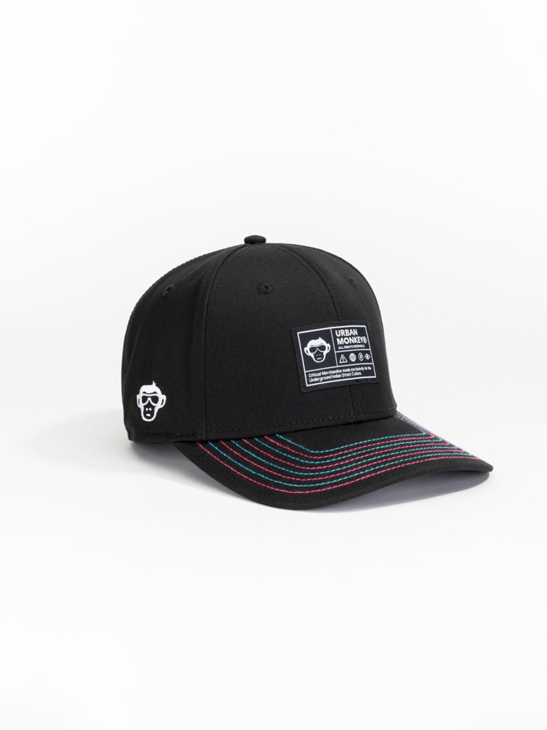 

Urban Monkey Unisex Printed Cotton Baseball Cap, Black