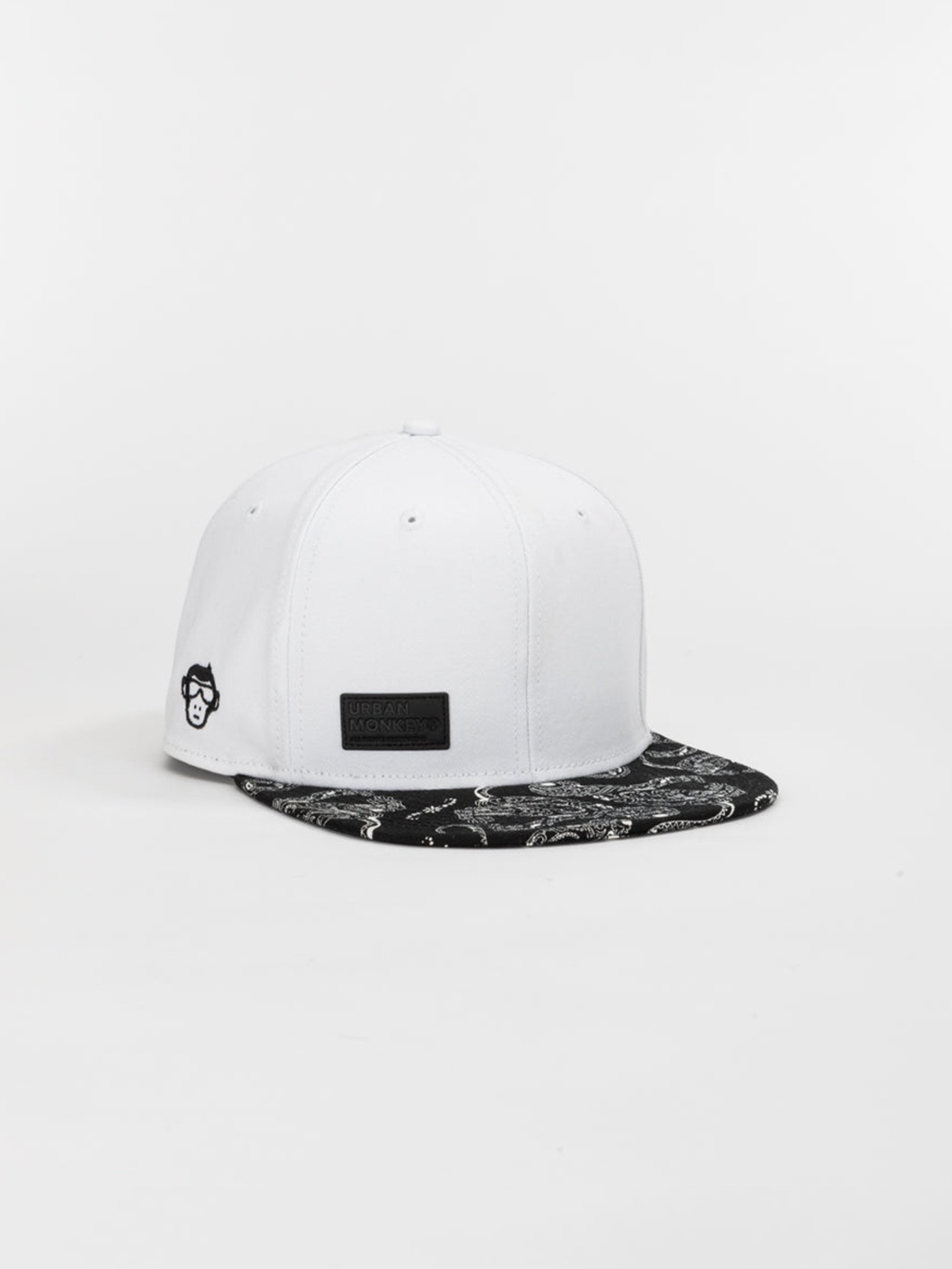 

Urban Monkey Unisex Colourblocked Cotton Snapback Cap, White