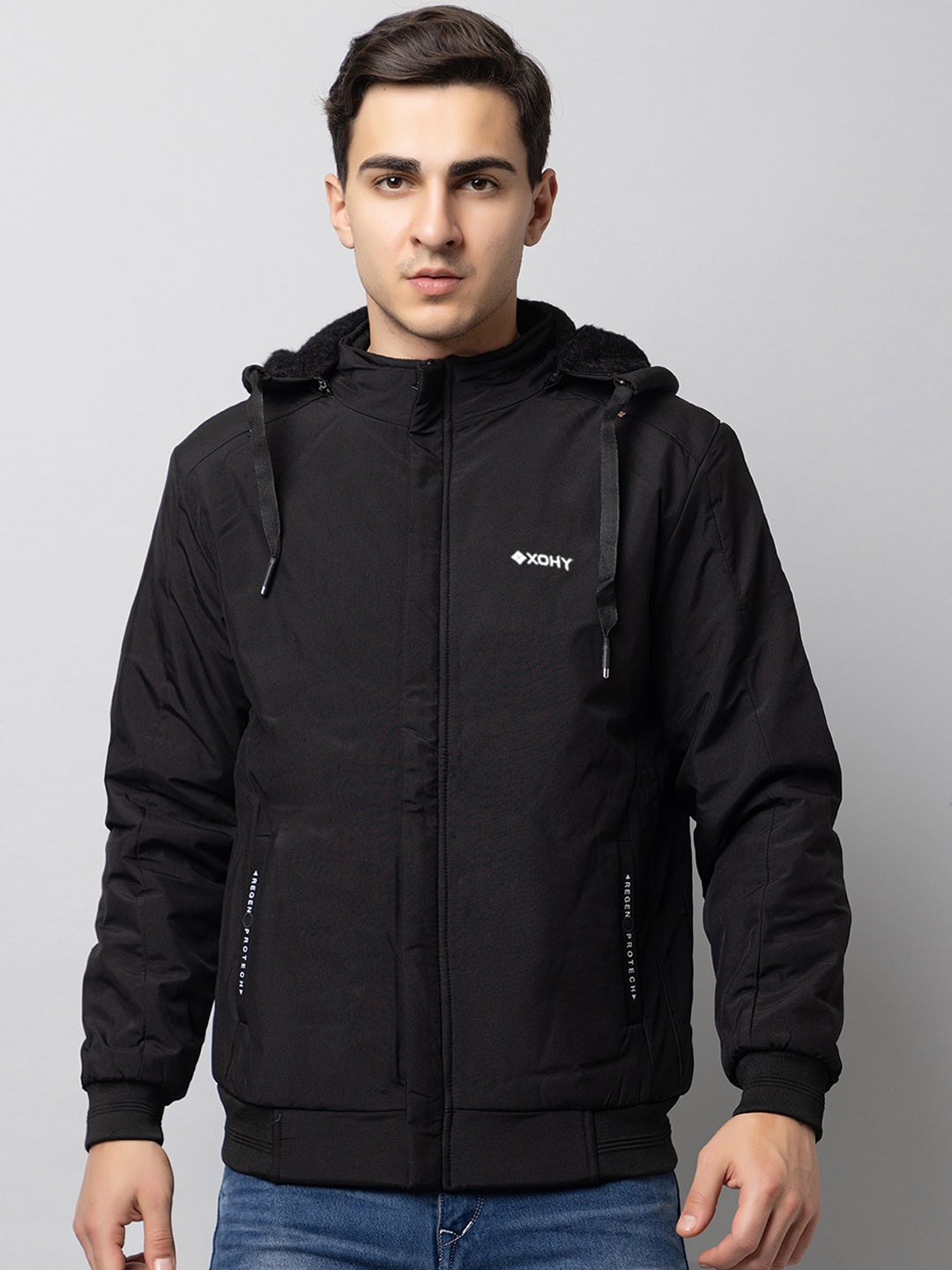 

Xohy Lightweight Cotton Open Front Jacket, Black