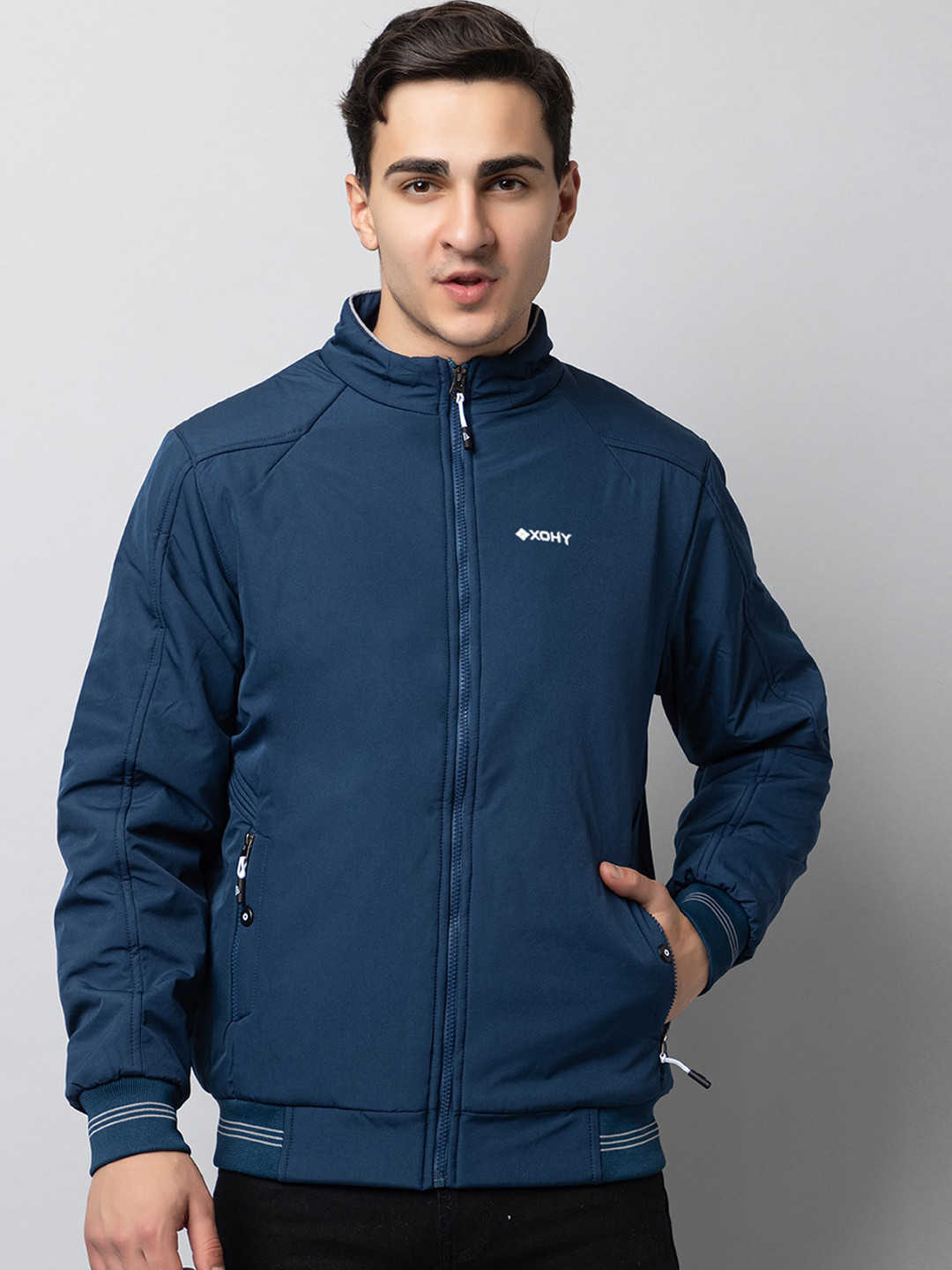 

Xohy Open Front Cotton Jacket, Blue