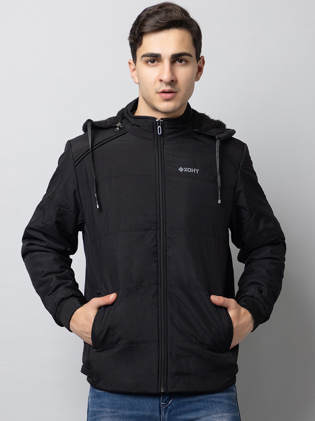 

Xohy Hooded Lightweight Padded Jacket, Black