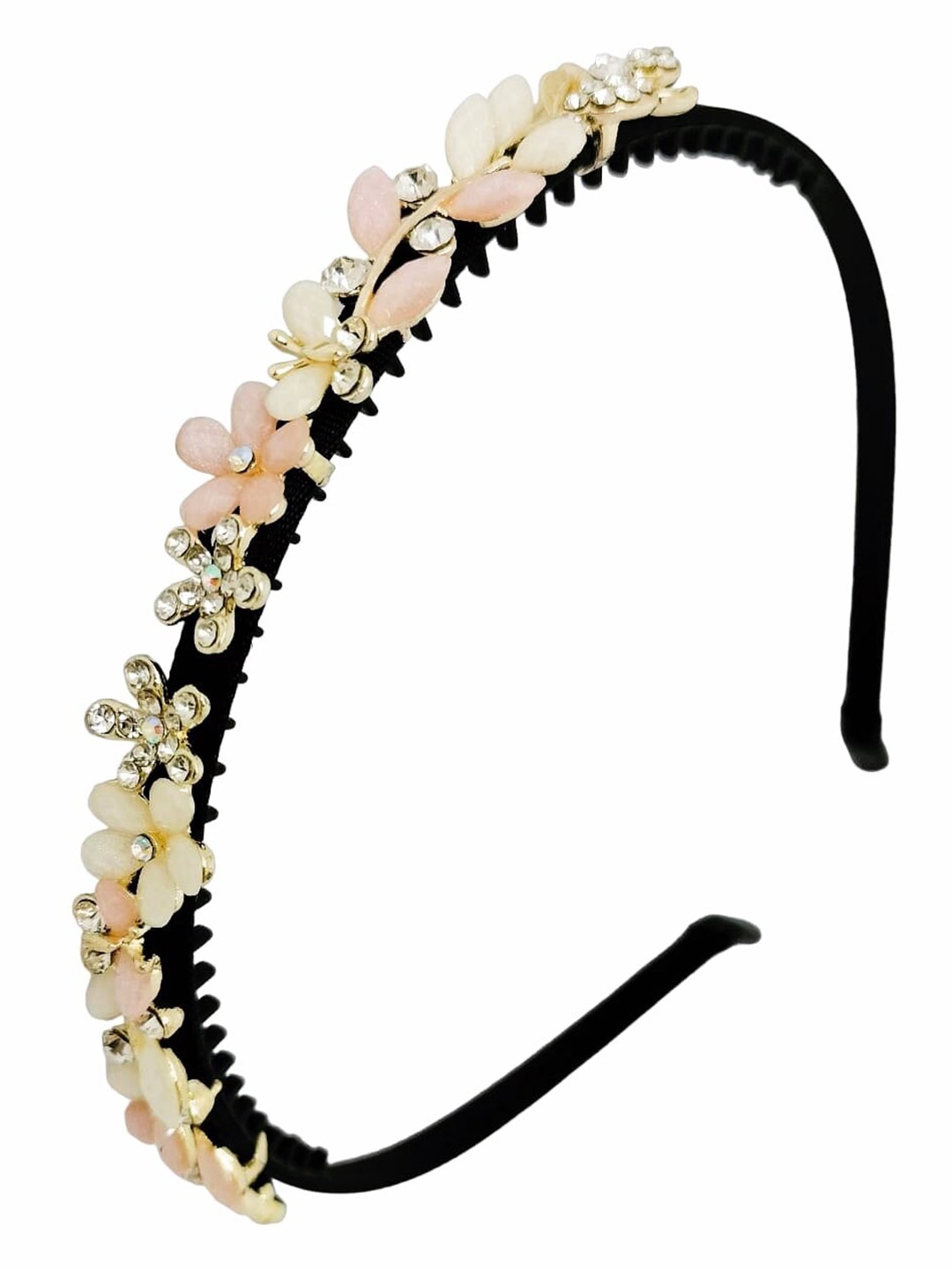 

FEMMIBELLA Floral Embellished Hairband, Black