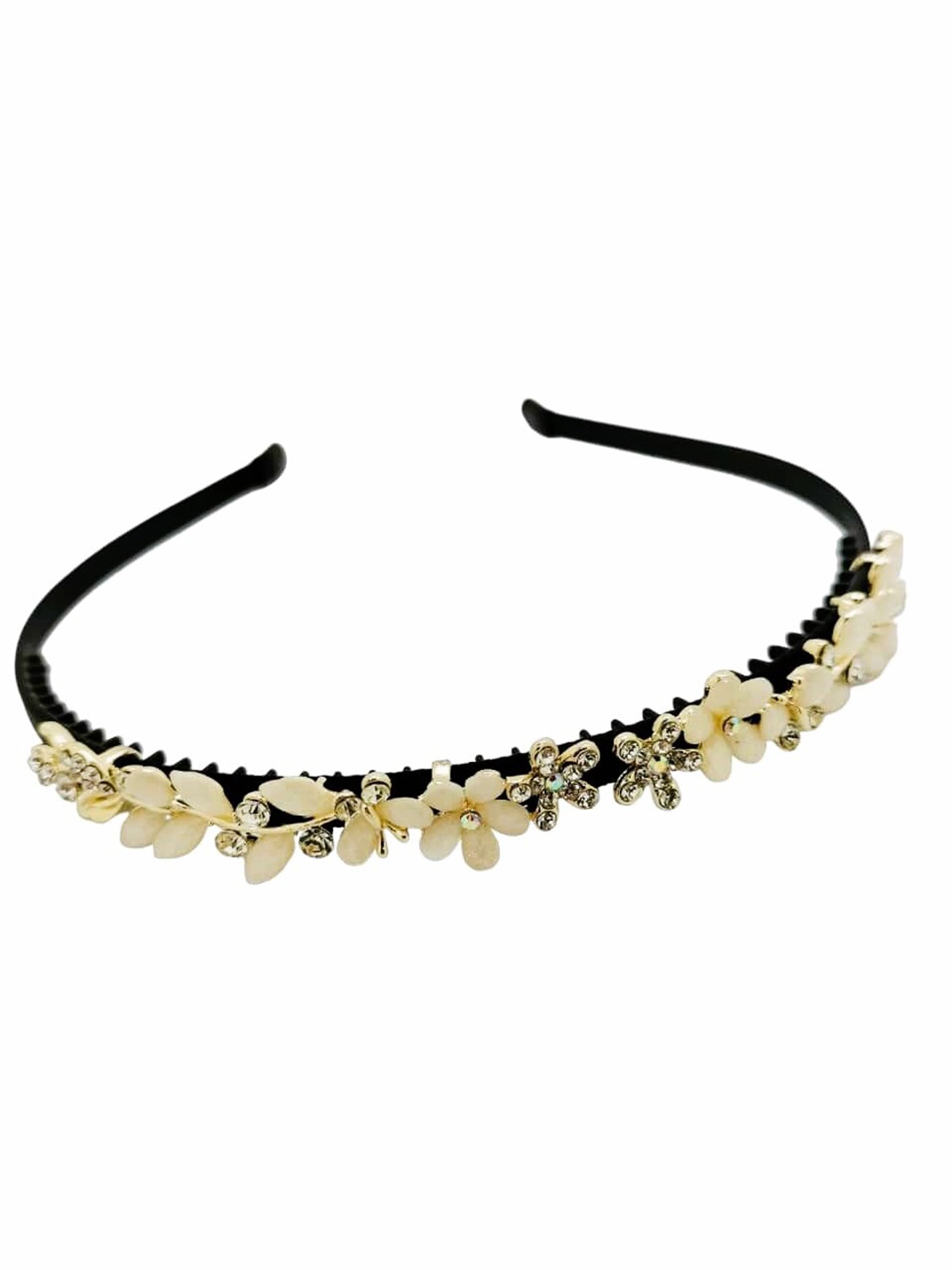

FEMMIBELLA Floral Embellished Hairband, Black