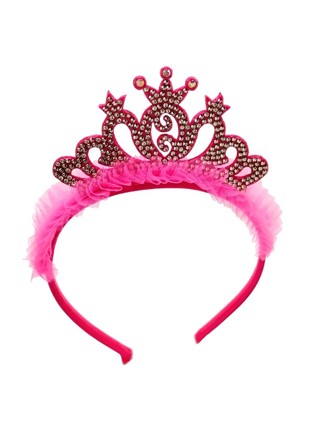 

FEMMIBELLA Girls Set of 2 Embellished Hairband, Pink