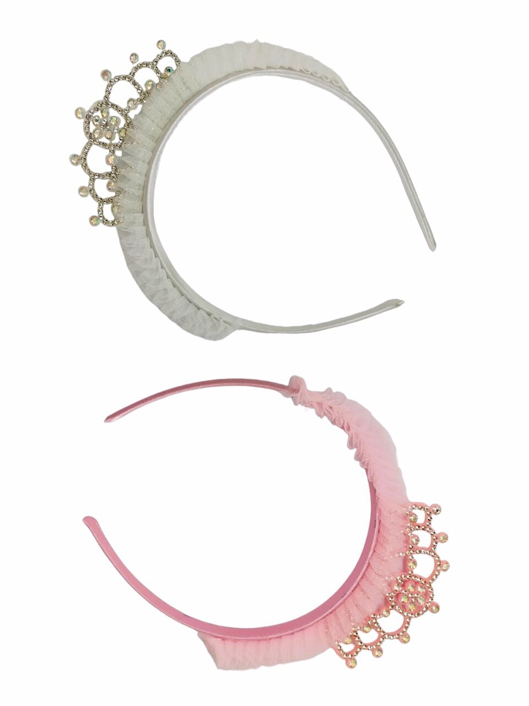 

FEMMIBELLA Girls Set of 2 Embellished Hairband, Pink