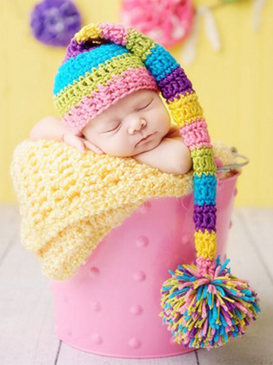 

Babymoon Kids Colourblocked Woollen Beanie, Pink