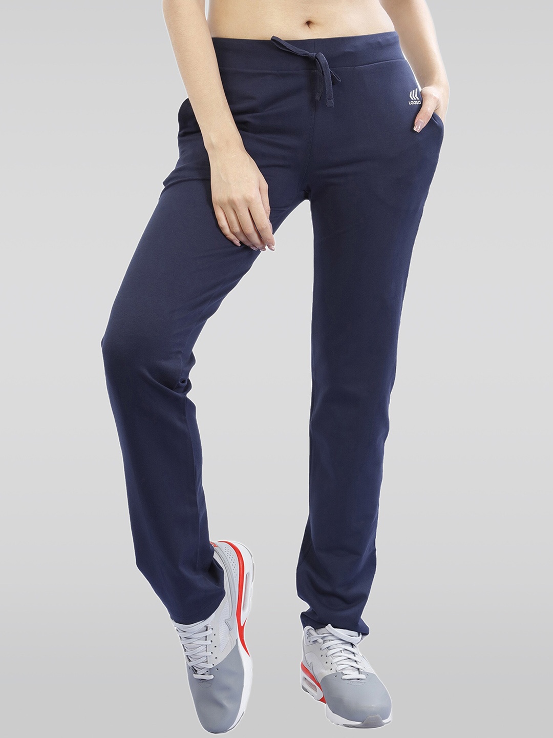 

LAASA SPORTS Women Relaxed-Fit Dry-Fit Cotton Track Pants, Blue