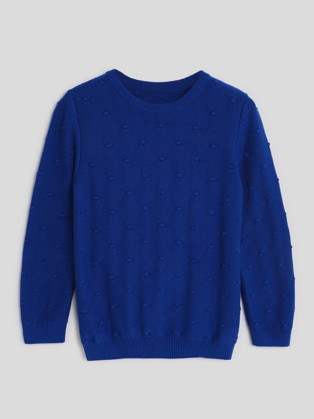 

Somersault Kids Self Design Cotton Pullover Sweater, Blue