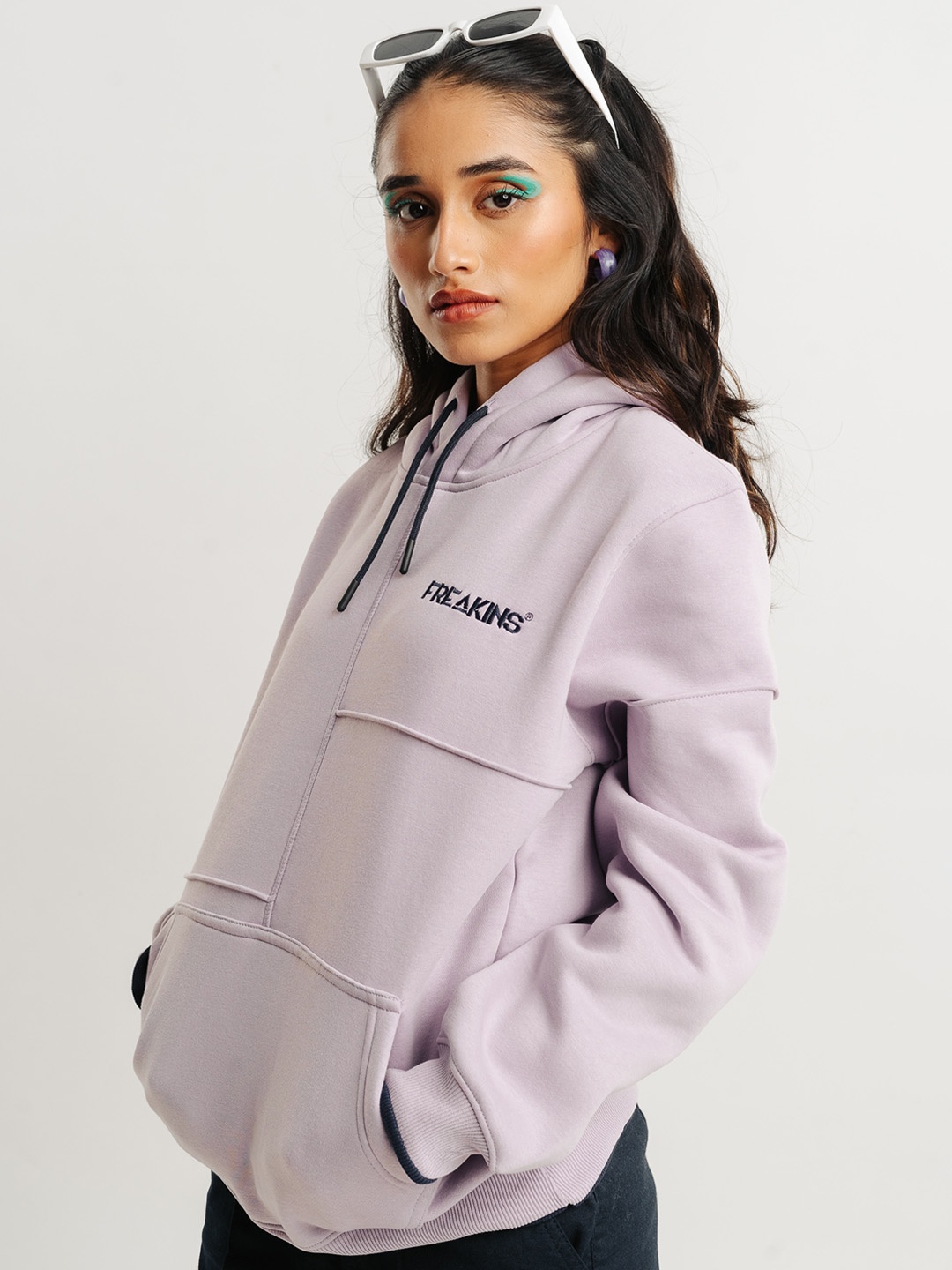 FREAKINS Hooded Pullover Sweatshirt, Purple