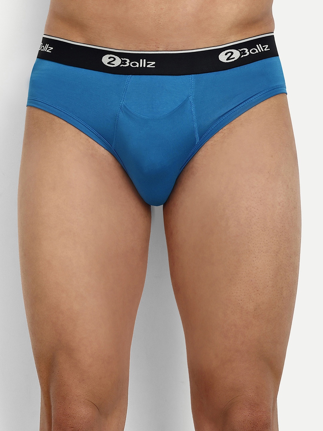 

2BALLZ Men Anti Microbial Advance Briefs with Snug Fit Pouch & Horizontal Fly HB-1-2BB, Blue