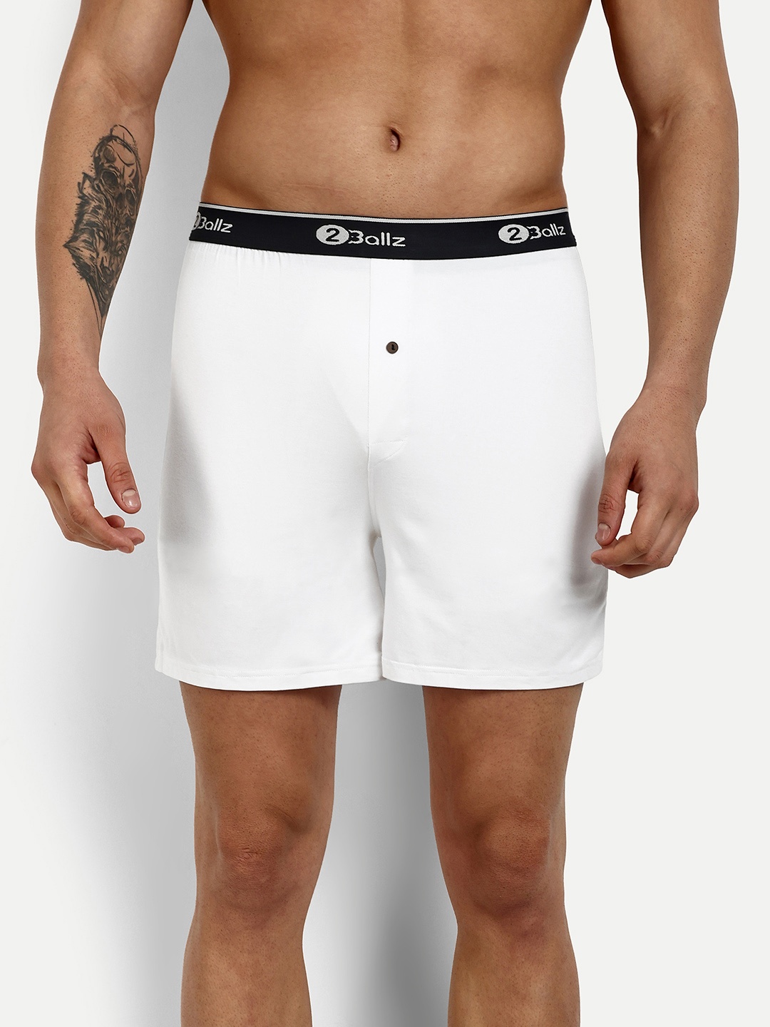 

2BALLZ Men Antibacterial & Sweat-Free Comfort Boxers- W-1-2BX, White