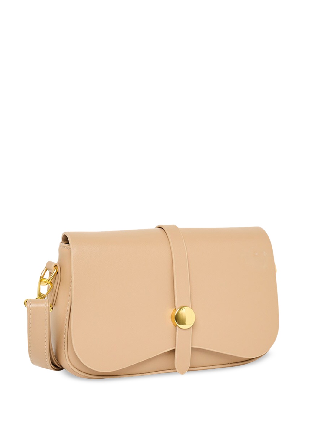 

Styli Beige Curve Flap Shoulder Bag