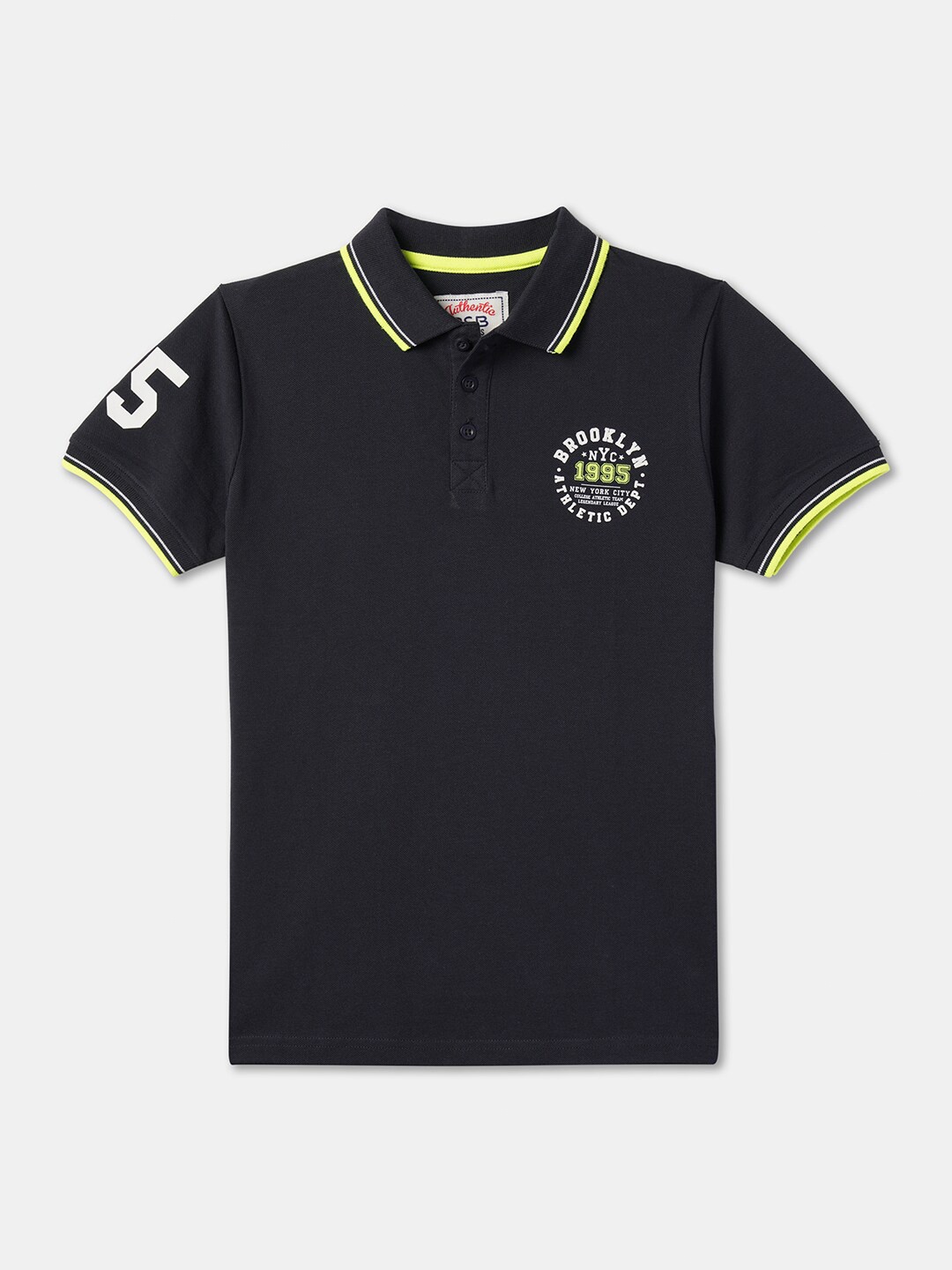 

R&B Boys Polo Collar Cotton T-shirt, Navy blue