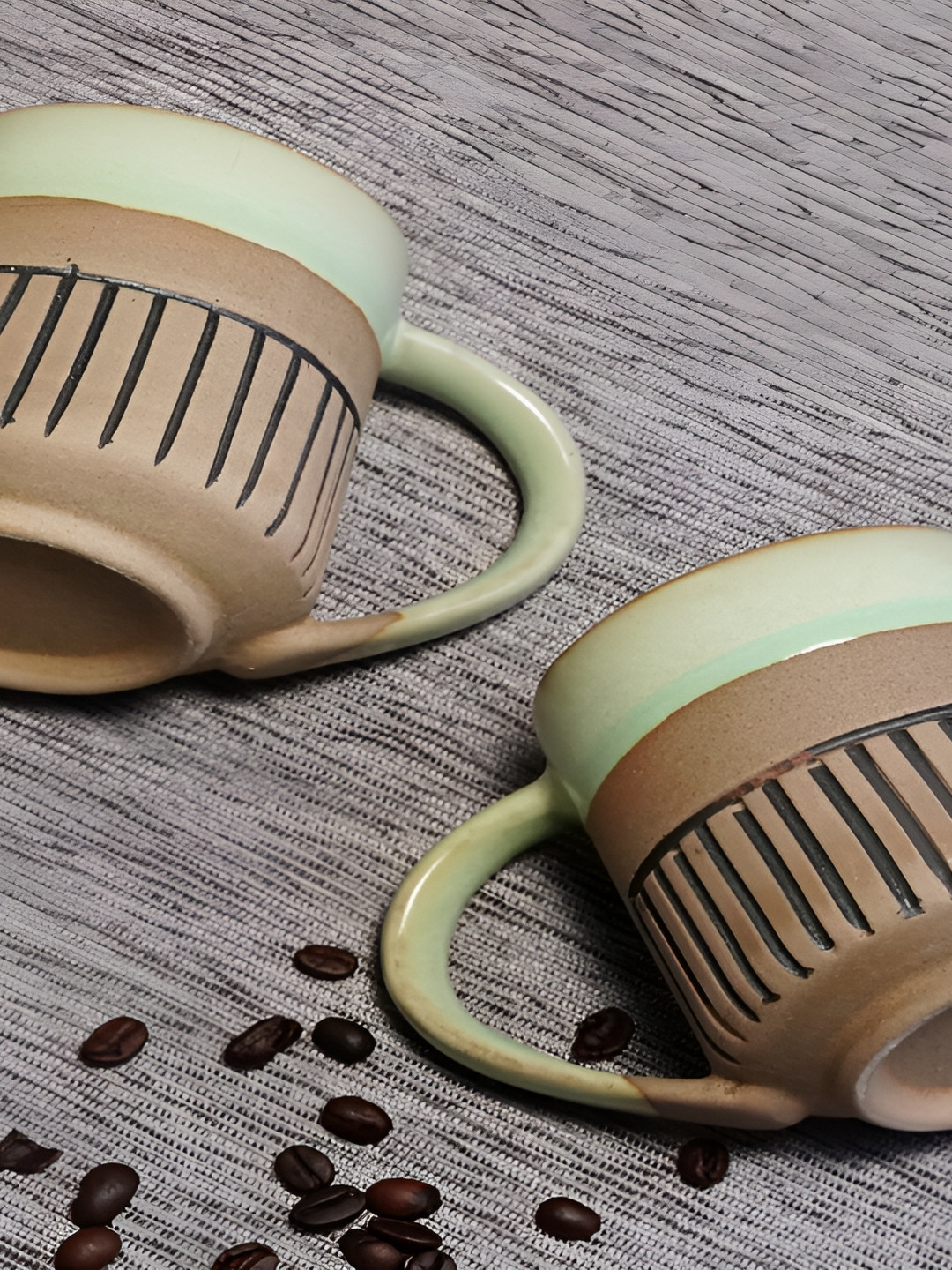 

Freakway Brown 2 Pieces Ceramic Matte Mugs Set 53 ML Each