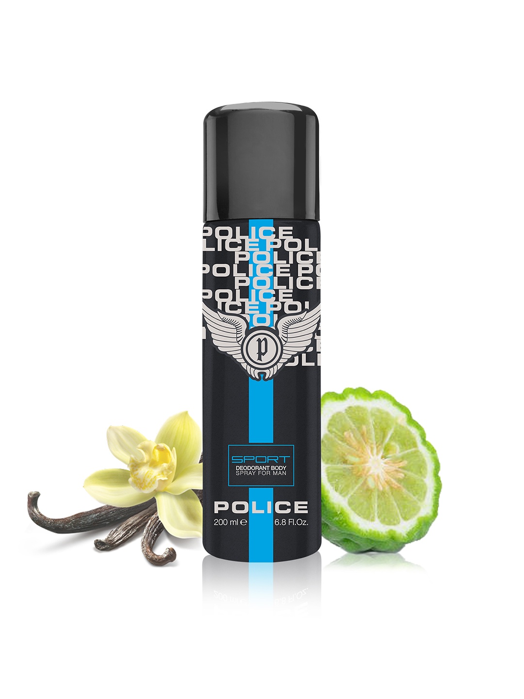 Police Men Sport Deodorant Body Spray - 200ml, Black