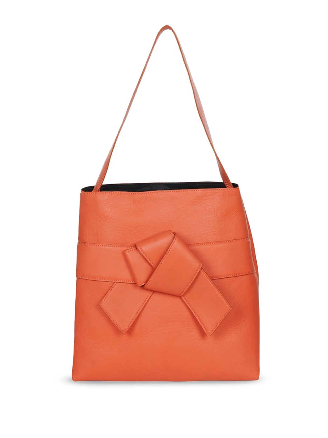 

PERKED Leather Tote Bag, Coral