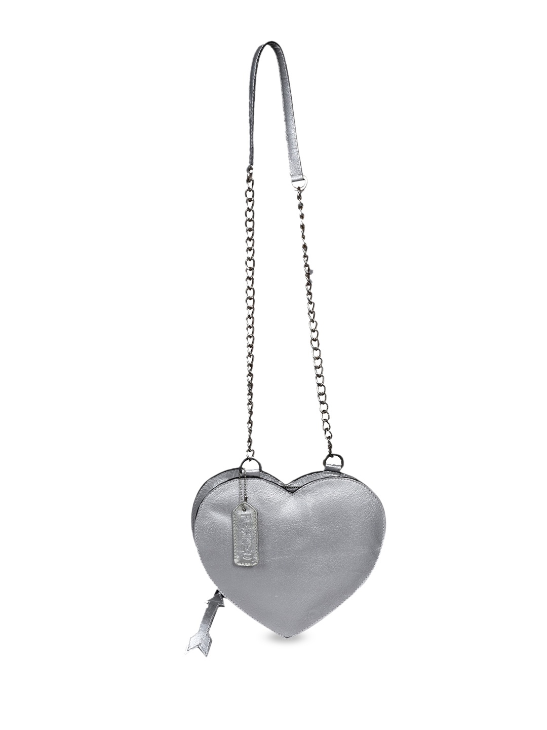 

PERKED Silver-Toned Leather Sling Bag