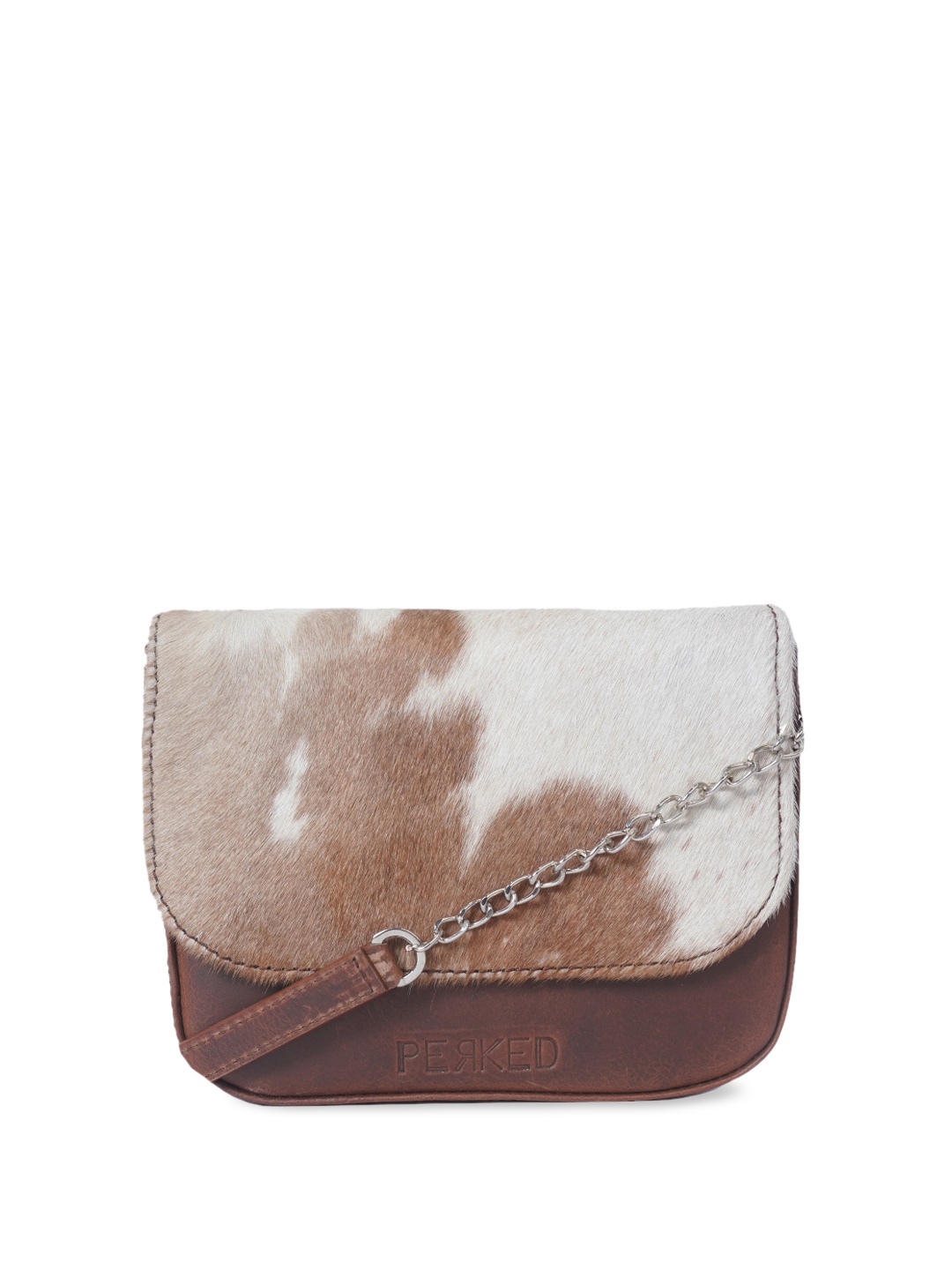 

PERKED Camel Brown Leather Sling Bag