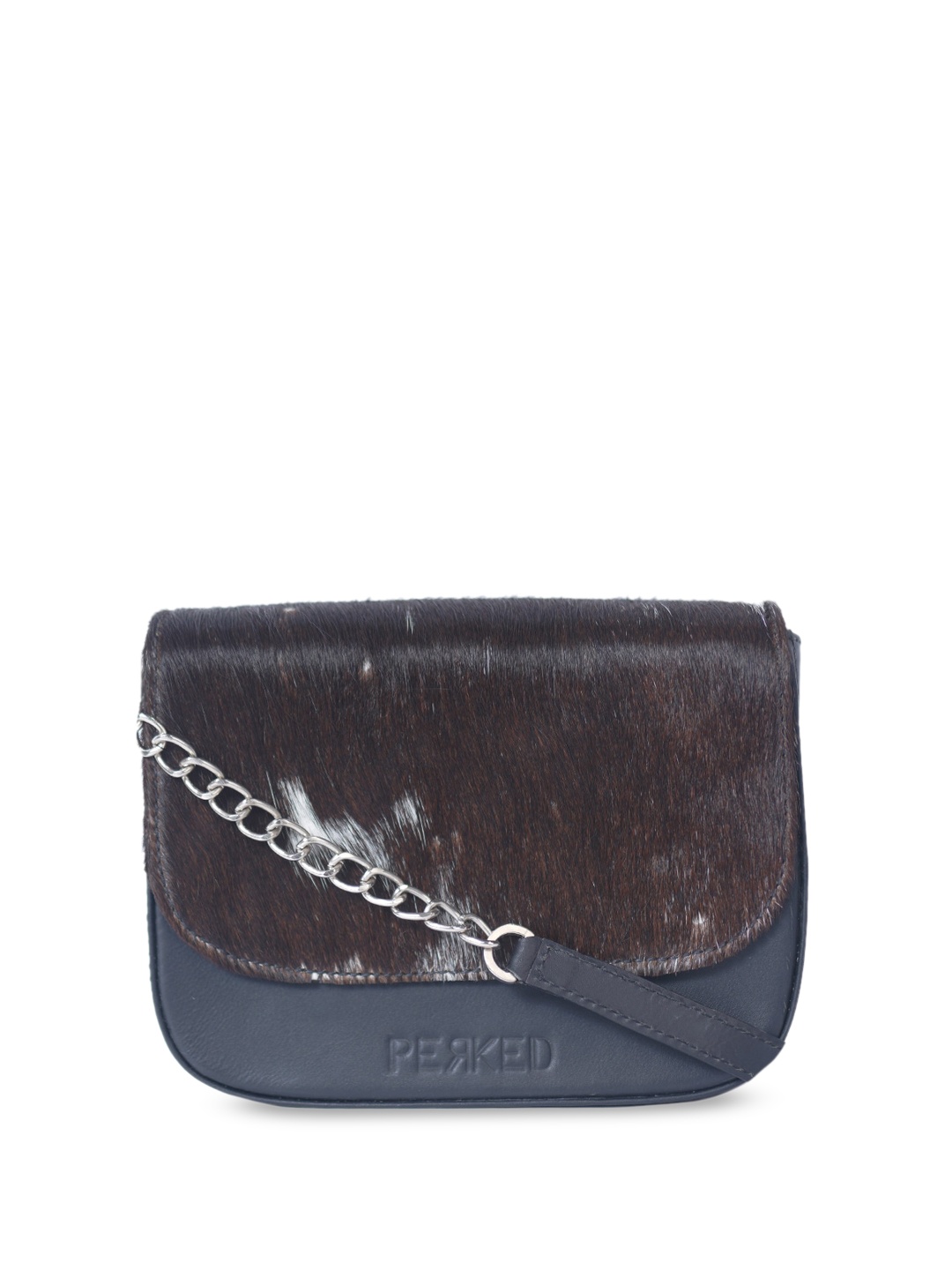 

PERKED Black Leather Sling Bag