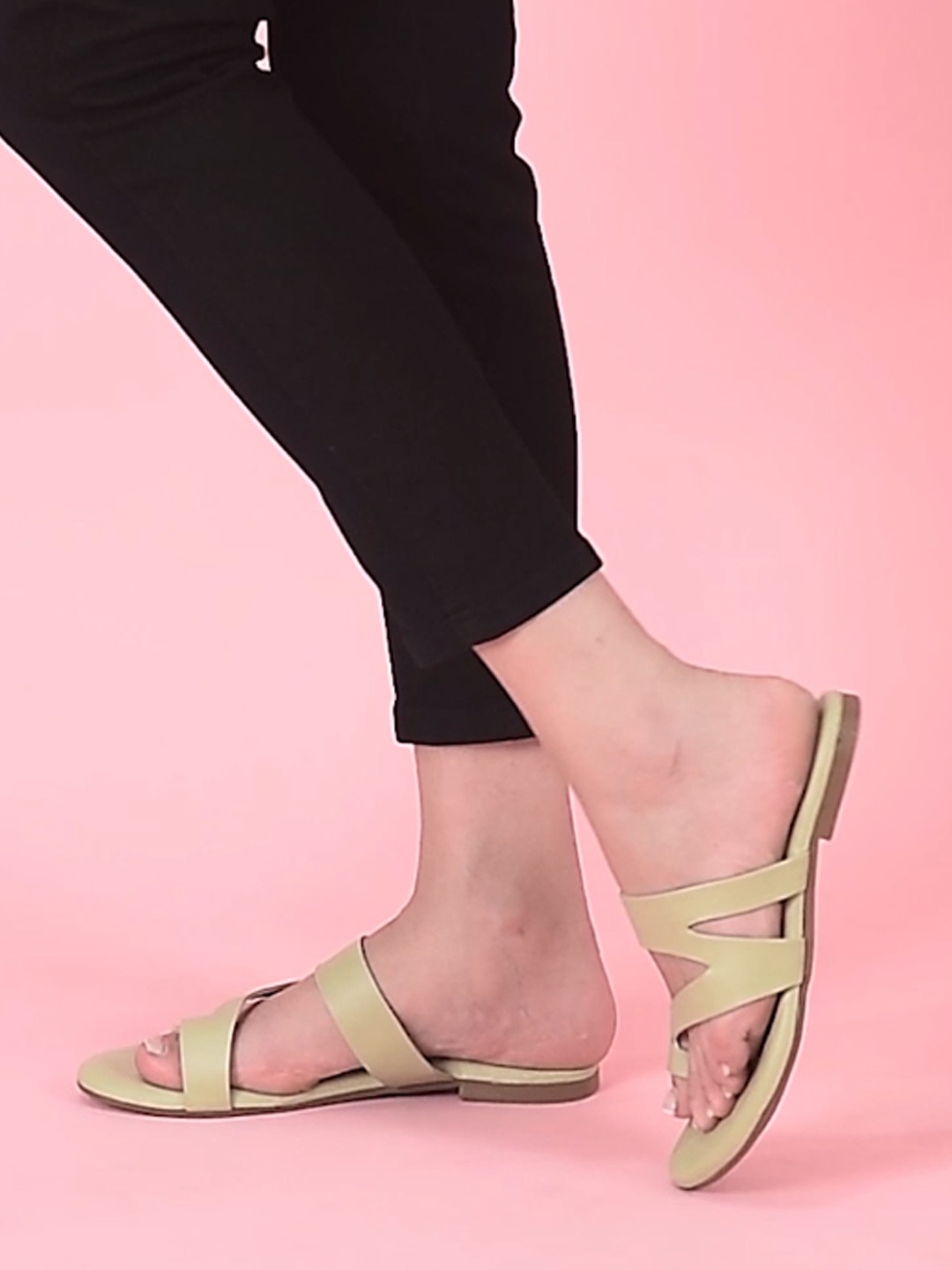 

FAUSTO Strappy One Toe Flats, Sea green