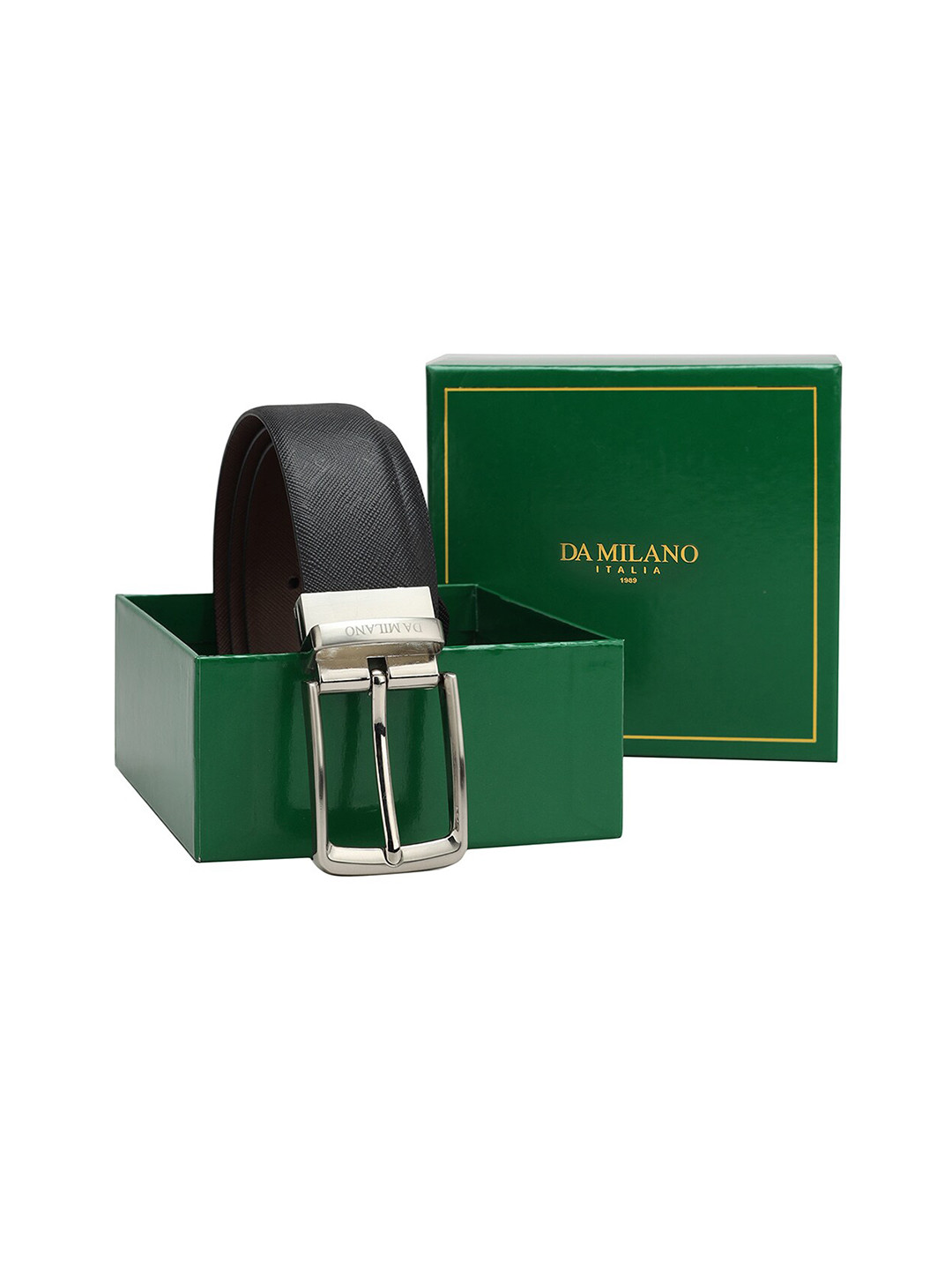 

Da Milano Men Leather Reversible Belt, Brown