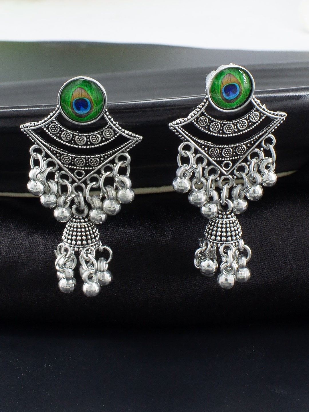 

PRIVIU Oxidised Drop Earrings, Silver