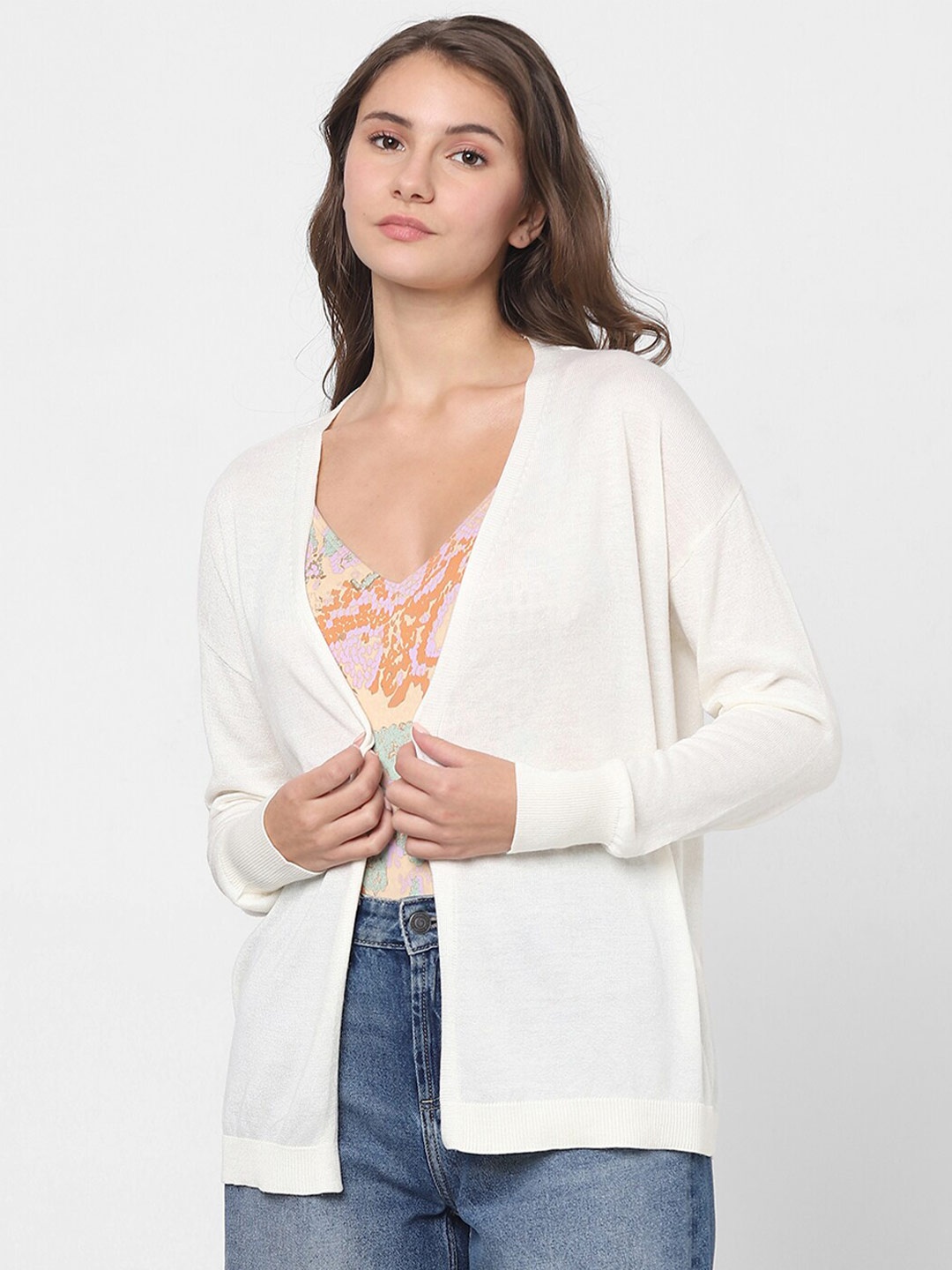 

Vero Moda V-Neck Long Sleeves Shrug, Off white