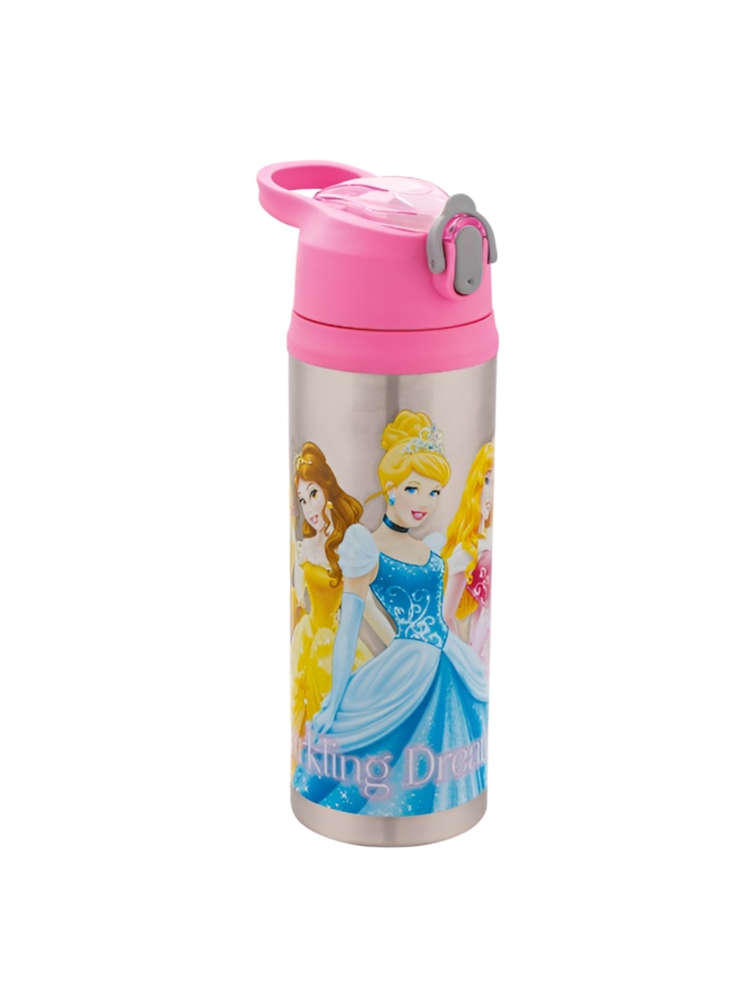 

JOYO SS Splash Pink Princess Printed Stainless Steel Dishwasher Safe Water Bottle 600 Ml
