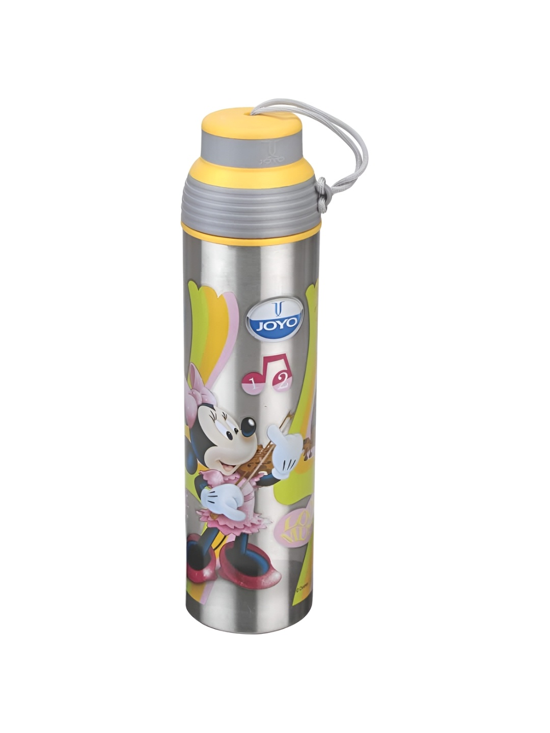 

JOYO Yellow & Grey Printed Stainless Steel Dishwasher Safe Water Bottle 800 Ml