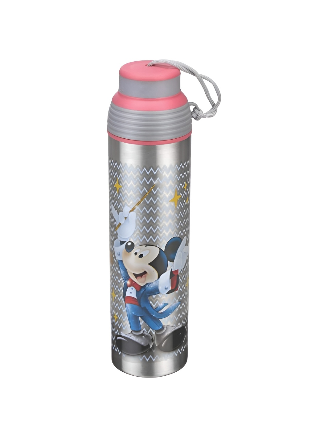 JOYO Pink & Grey Marvel Mickey Printed Stainless Steel Dishwasher Safe Water Bottle 800 Ml