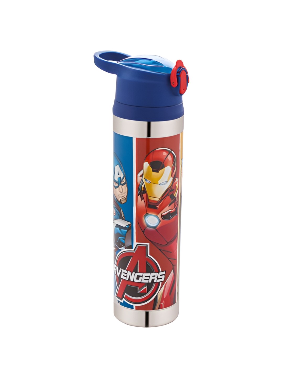 

JOYO Blue & Red Avenger Printed Stainless Steel Dishwasher Safe Water Bottle 800 Ml