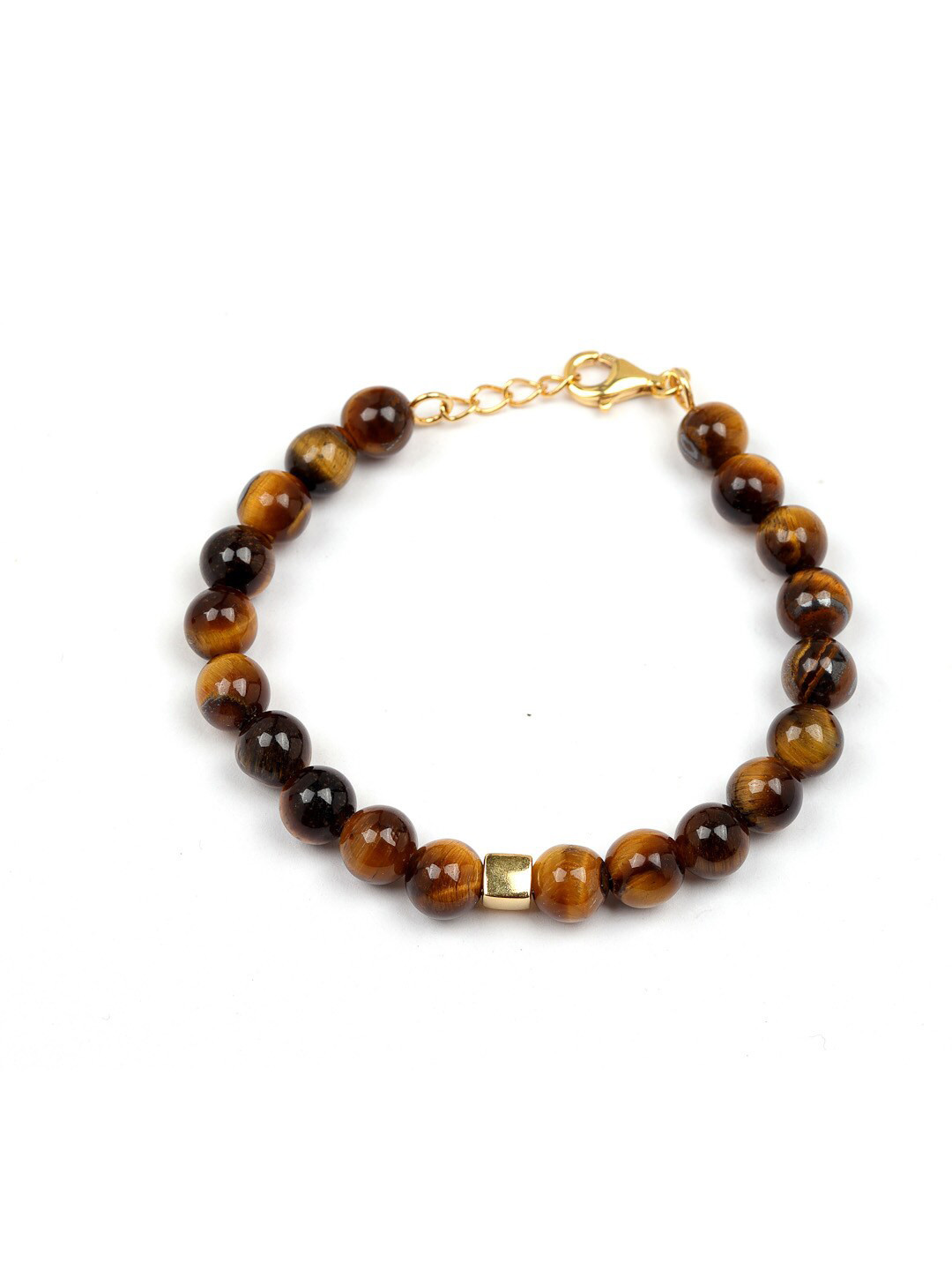 

Stone Story By Shruti Boys Sterling Silver Tigers Eye Gold-Plated Wraparound Bracelet