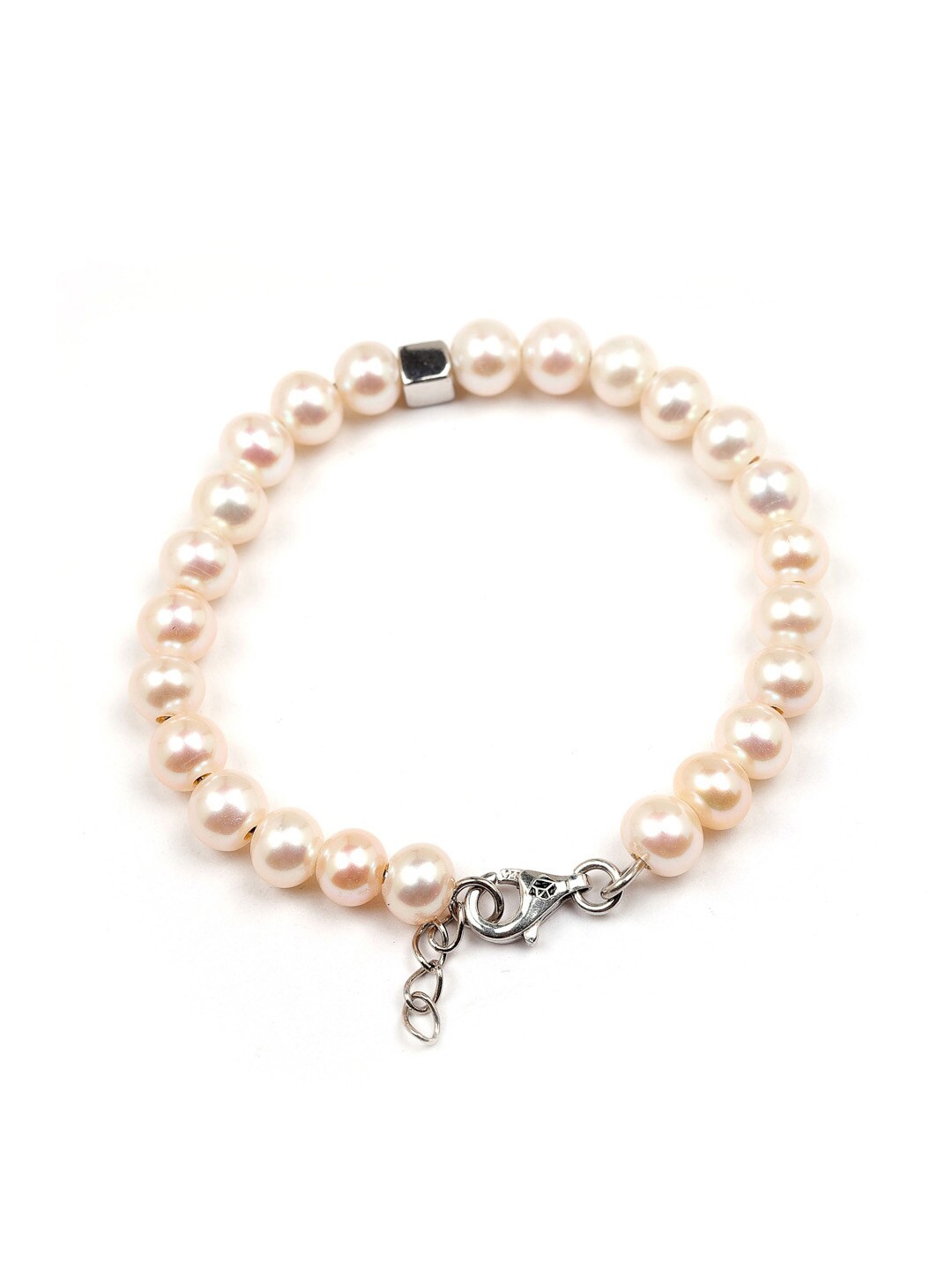 

Stone Story By Shruti Boys Sterling Silver Pearls Gold-Plated Elasticated Bracelet