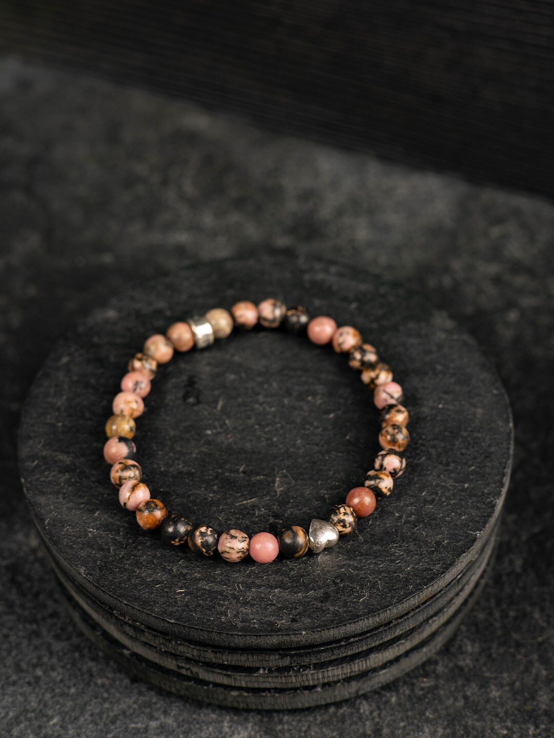 

Stone Story By Shruti Women Sterling Silver Gold-Plated Beaded Elasticated Bracelet