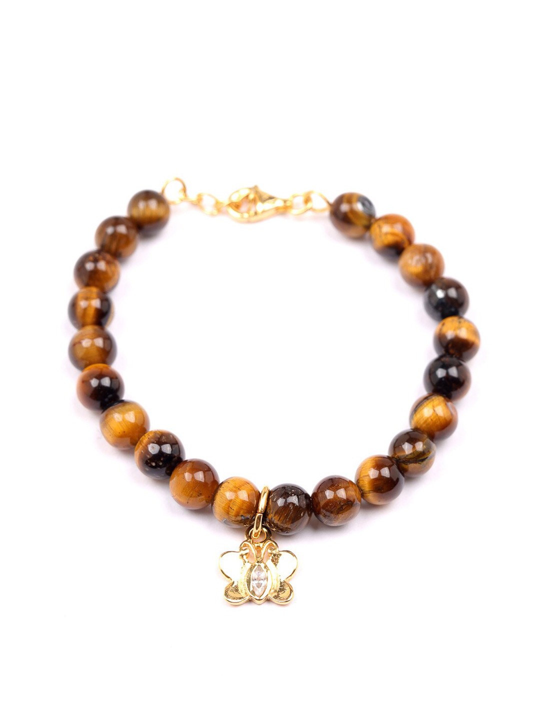 

Stone Story By Shruti Girls Sterling Silver Gold-Plated Beaded Charm Bracelet