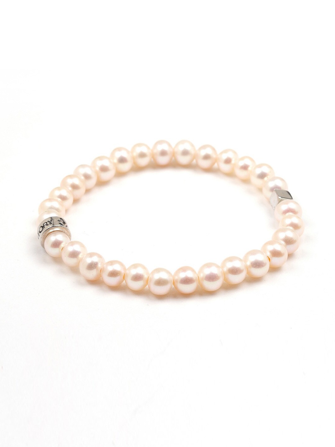 

Stone Story By Shruti Boys Sterling Silver Pearls Gold-Plated Elasticated Bracelet, White