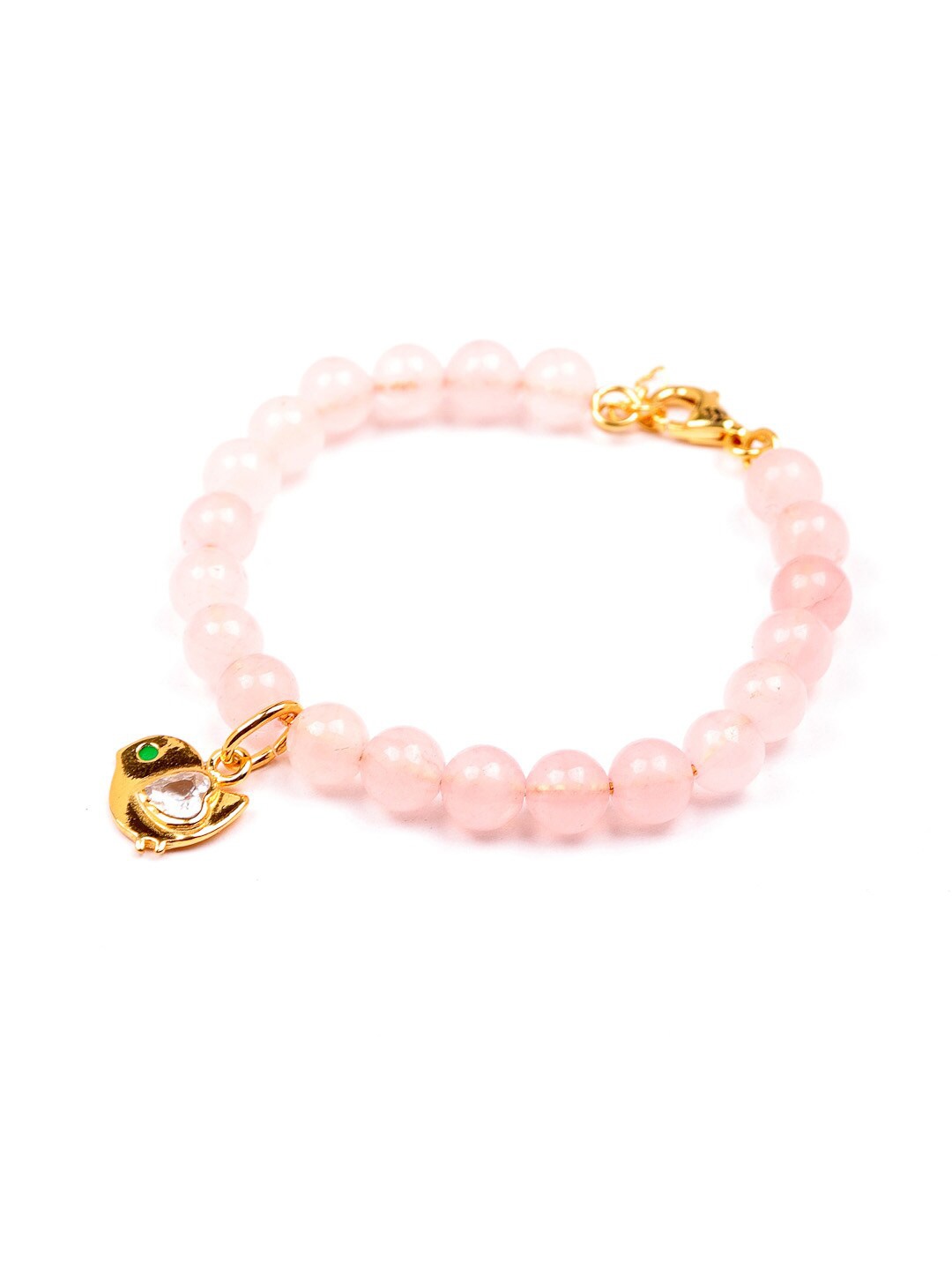 

Stone Story By Shruti Girls Sterling Silver Gold-Plated Elasticated Bracelet, Pink