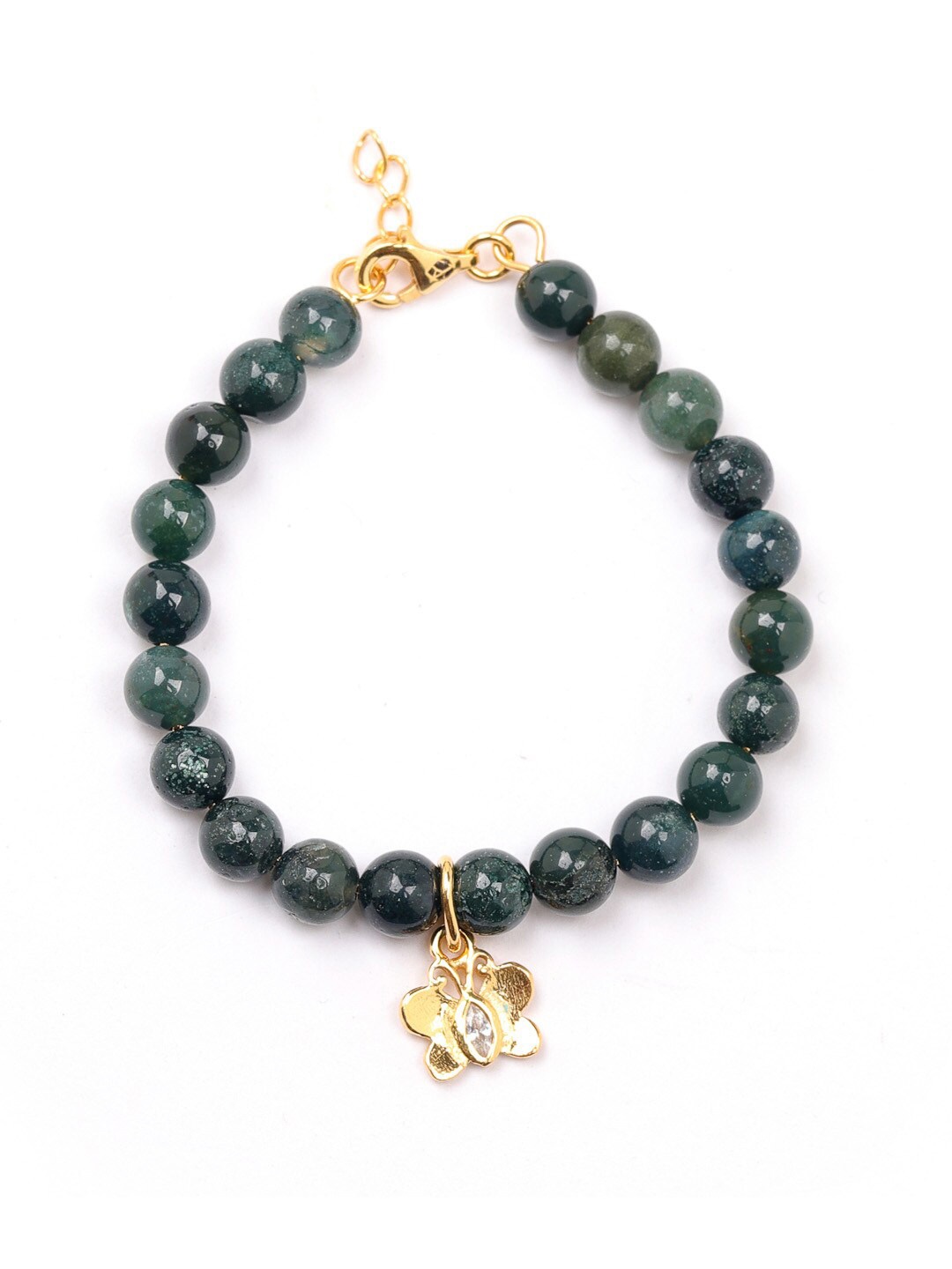 

Stone Story By Shruti Girls Sterling Silver Gold-Plated Beaded Charm Bracelet