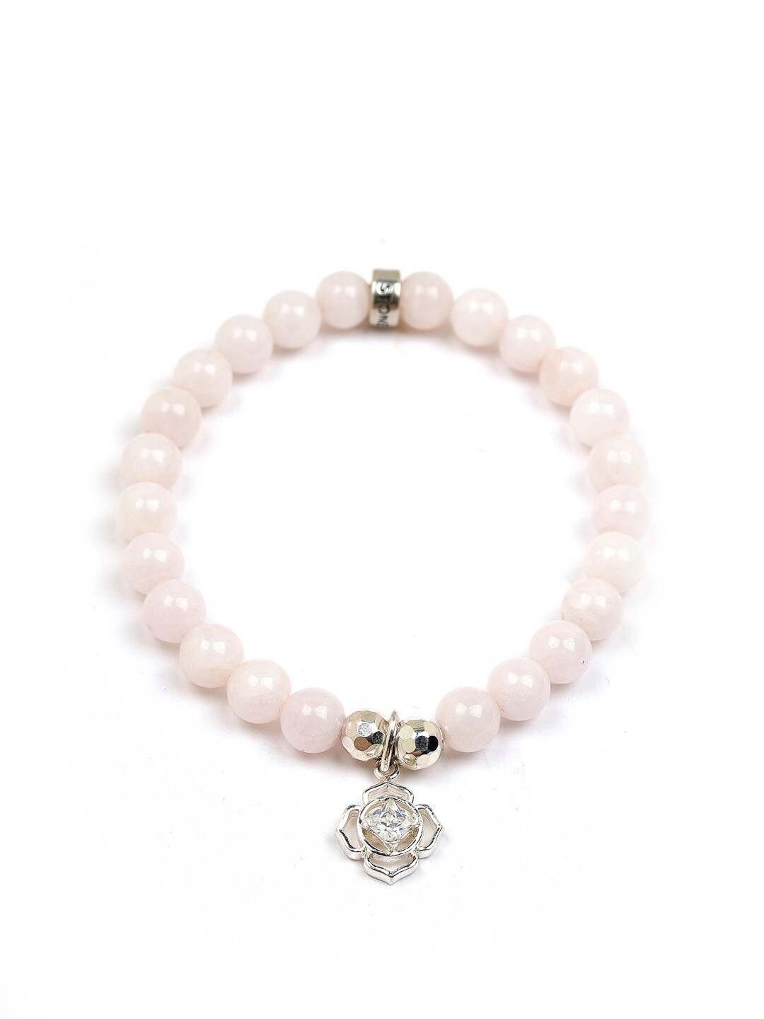 

Stone Story By Shruti Women Sterling Silver Opal Rhodium-Plated Elastane Bracelet, Pink