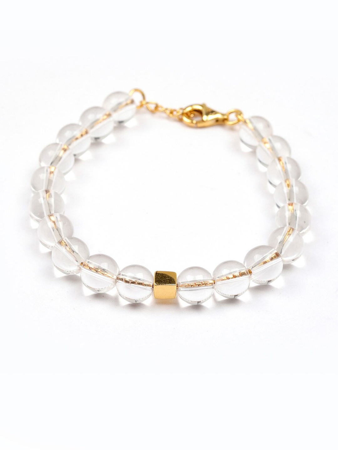 

Stone Story By Shruti Boys Gold-Plated Beaded Charm Bracelet, Transparent