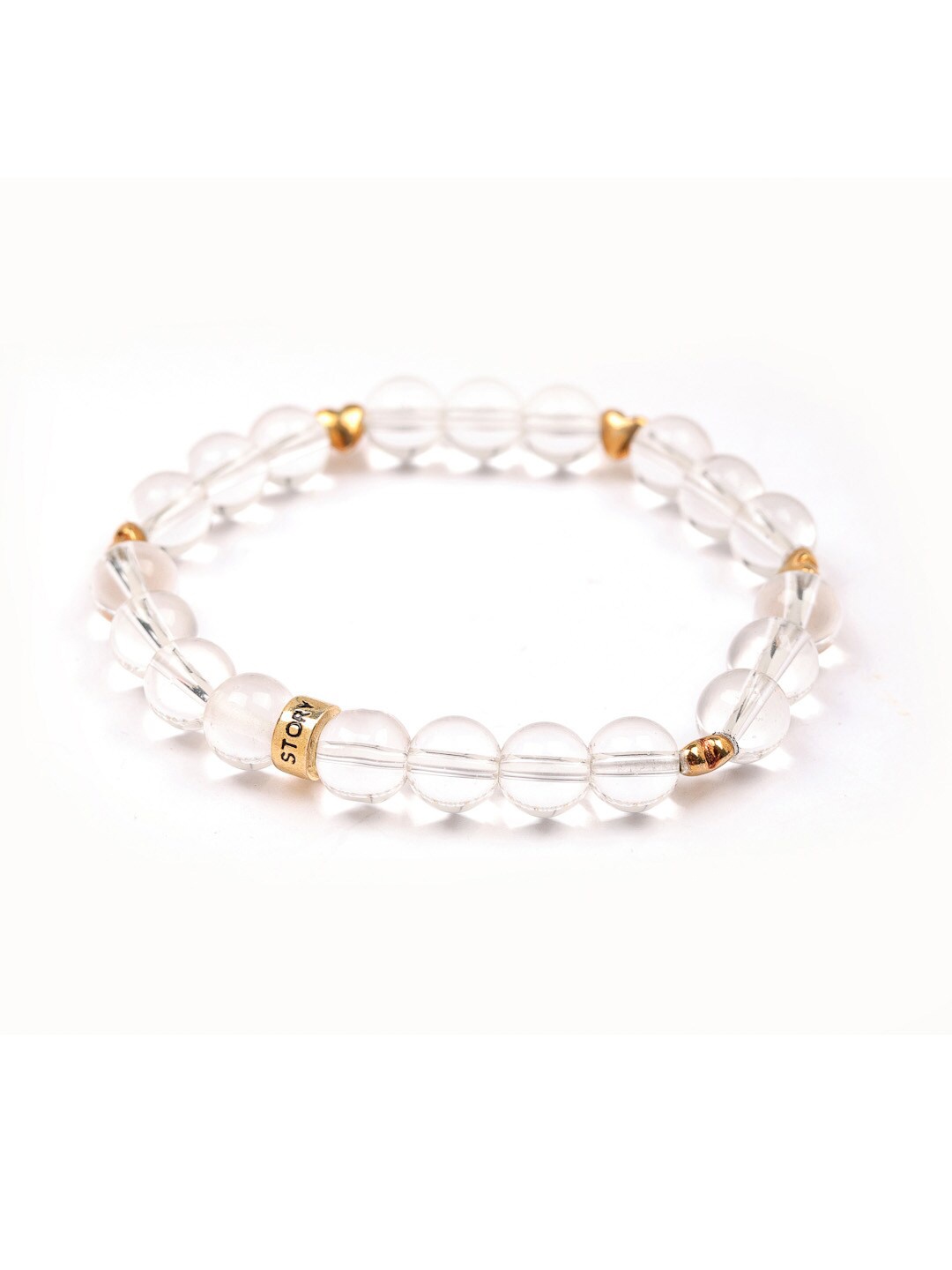

Stone Story By Shruti Gold-Plated Sterling Silver Heart Charm Elasticated Bracelet