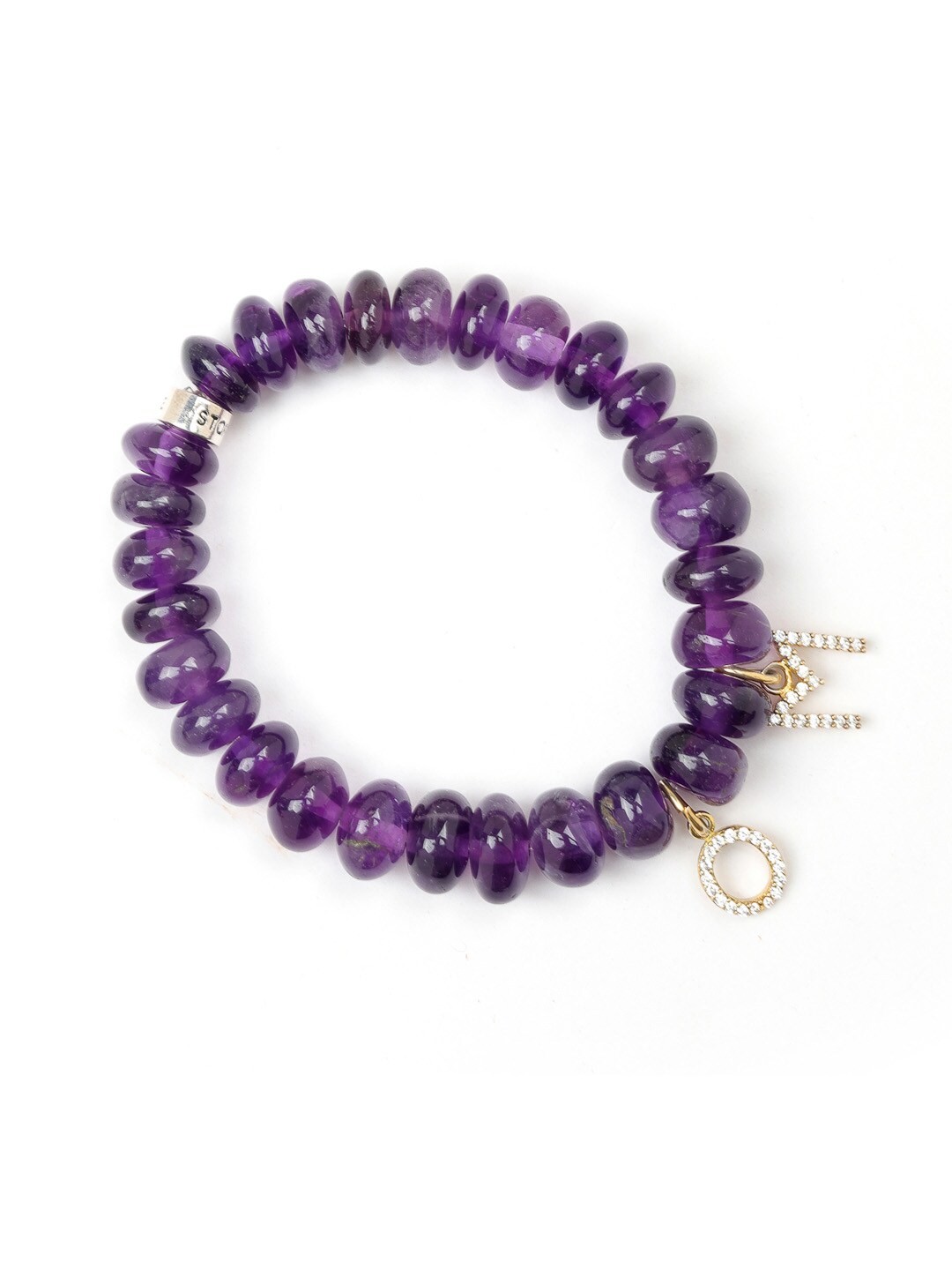 

Stone Story By Shruti Unisex Sterling Silver Gold-Plated Amethyst Elasticated Bracelet