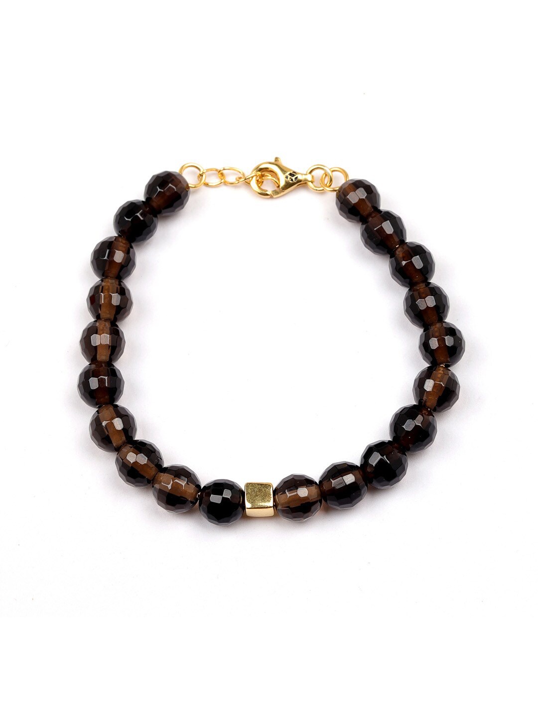 

Stone Story By Shruti Boys Sterling Silver Gold-Plated Artificial Beads Beaded Bracelet, Brown