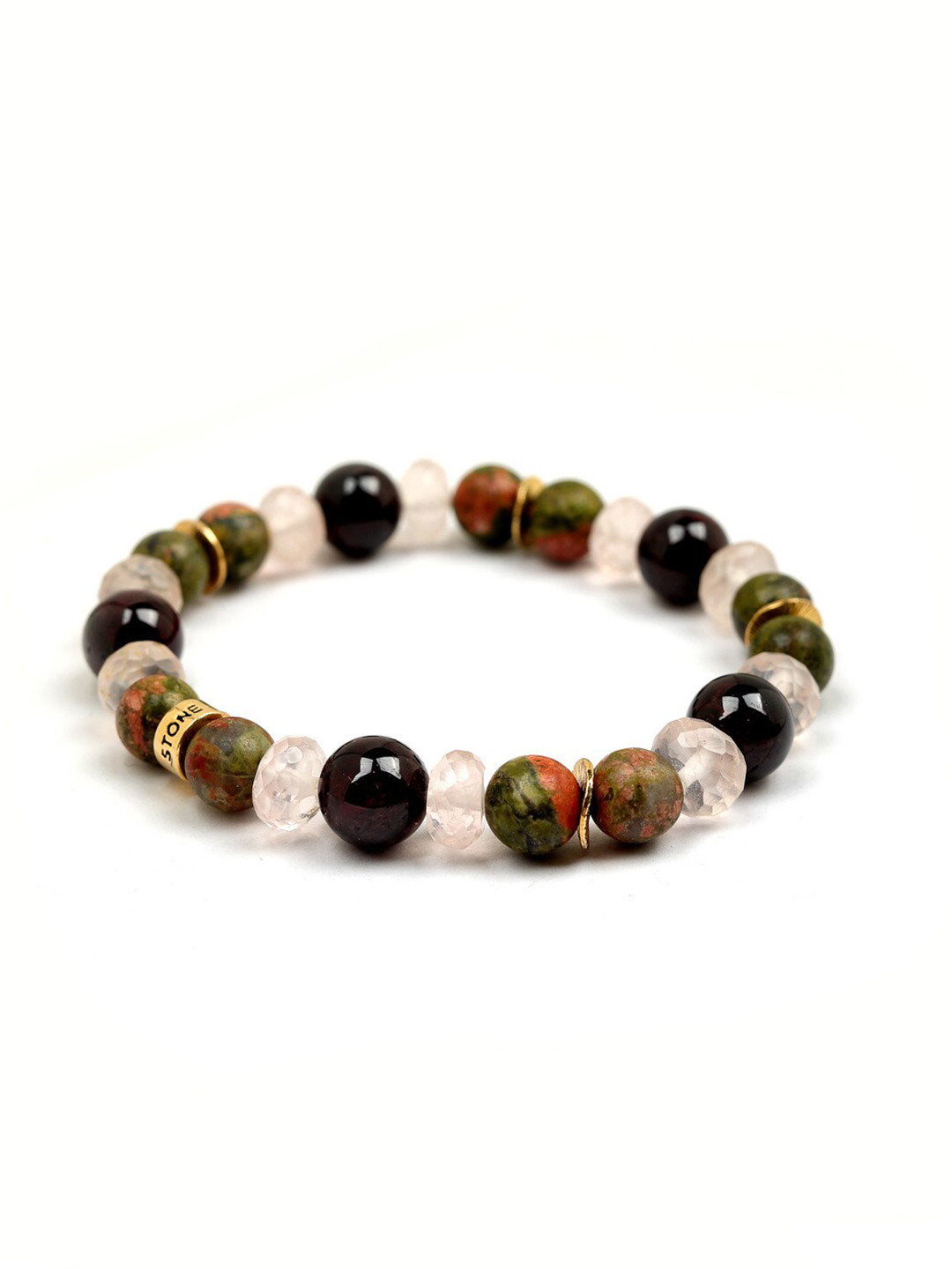 

Stone Story By Shruti Gold-Plated Sterling Silver Garnet Charm Bracelet