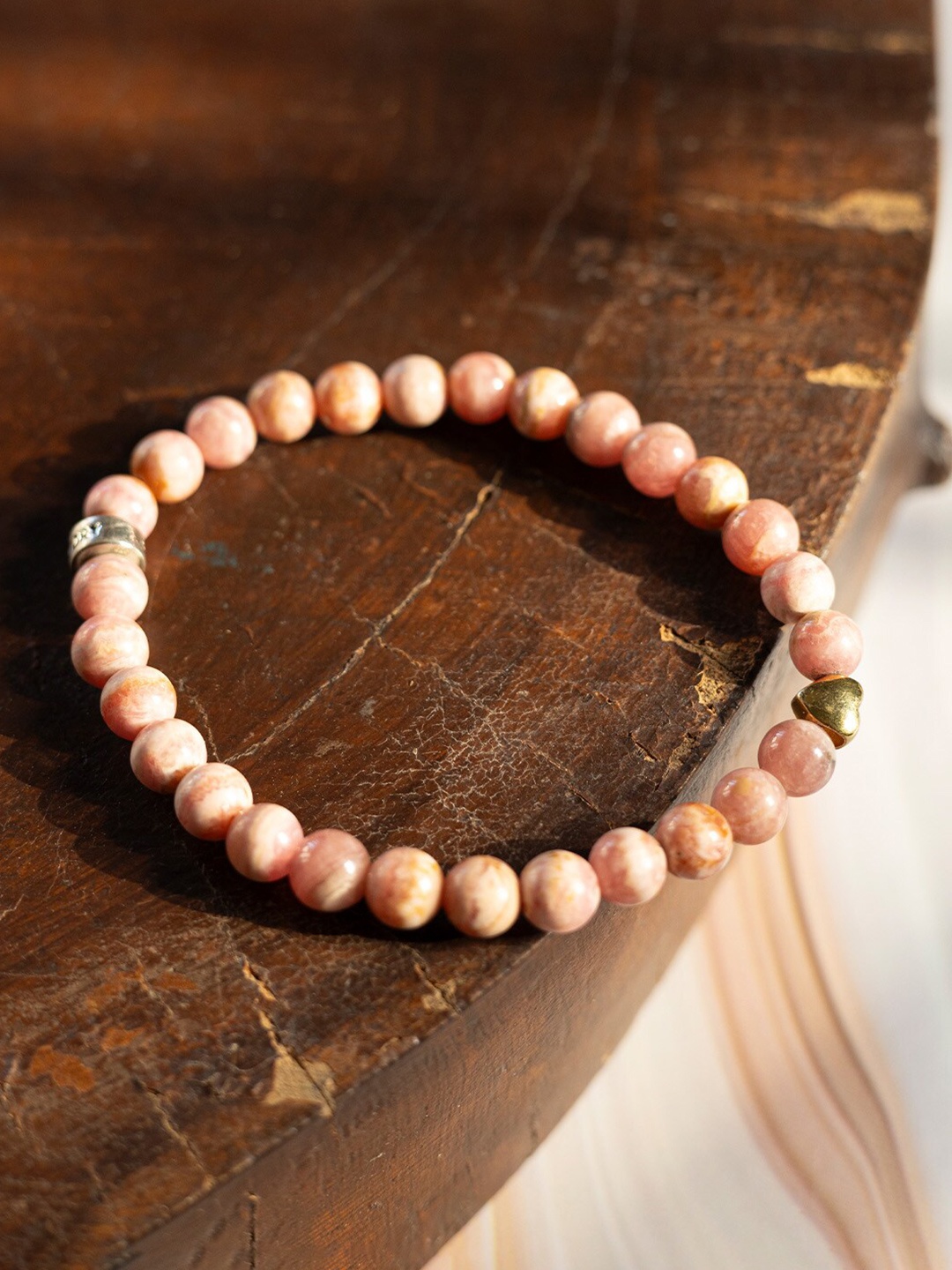 

Stone Story By Shruti Sterling Silver Gold-Plated Artificial Beads Beaded Bracelet