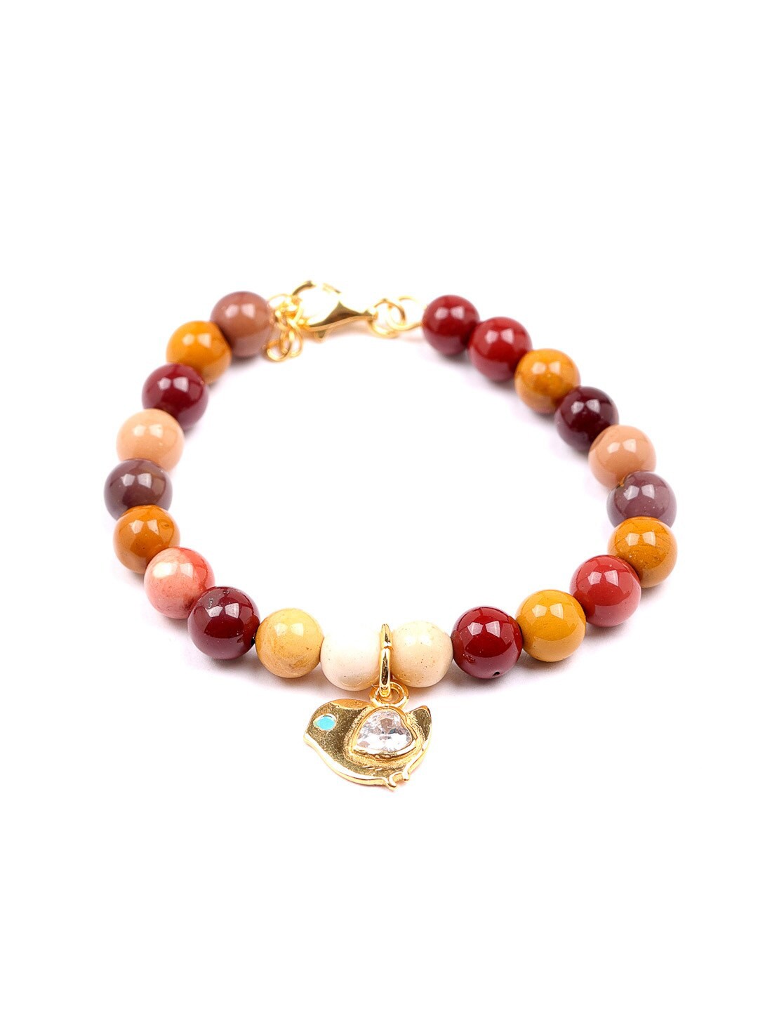 

Stone Story By Shruti Girls Sterling Silver Gold-Plated Beaded Charm Bracelet